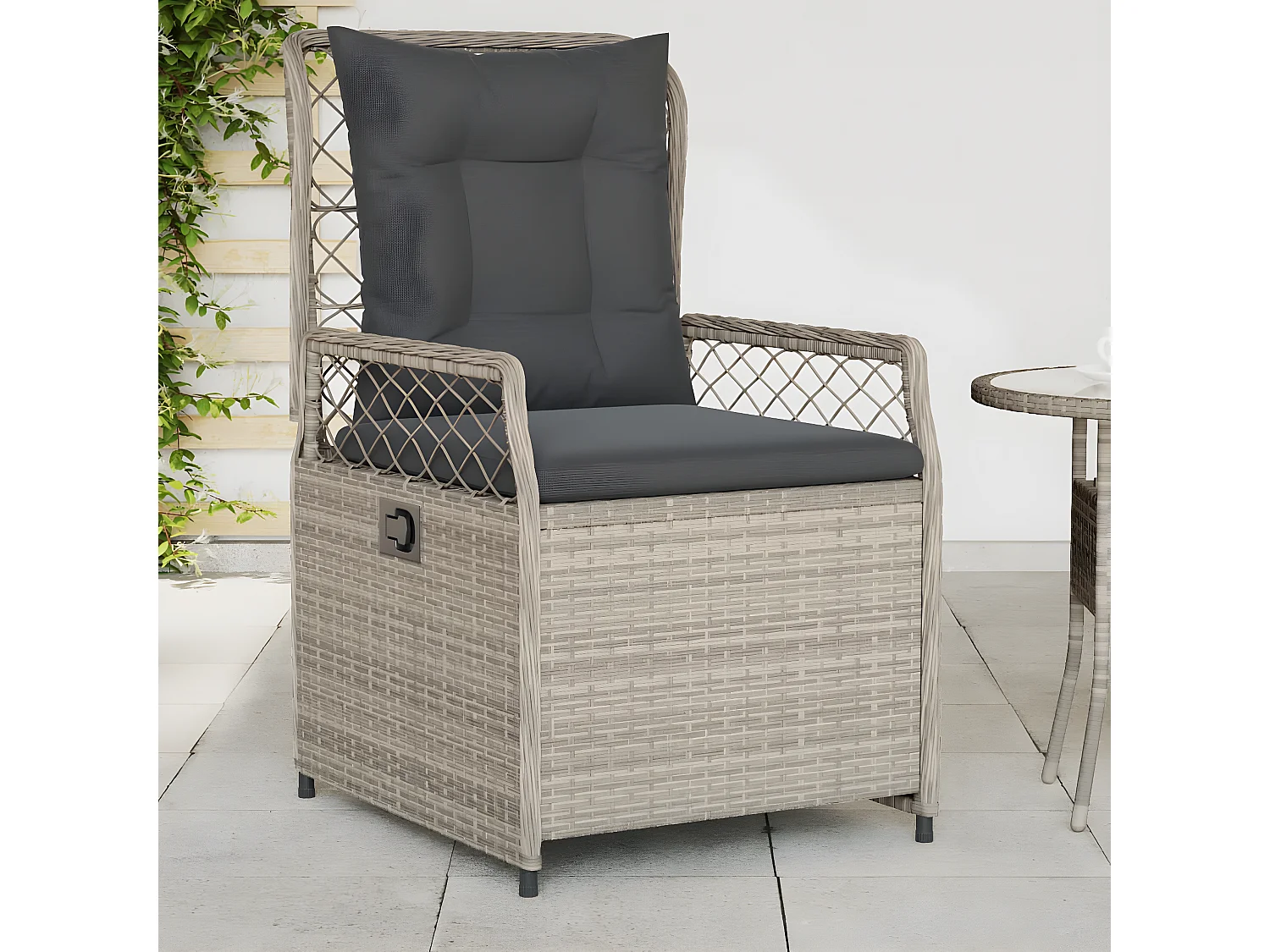 Lot de 2 Chaises inclinables de jardin gris clair résine tressée FR70387