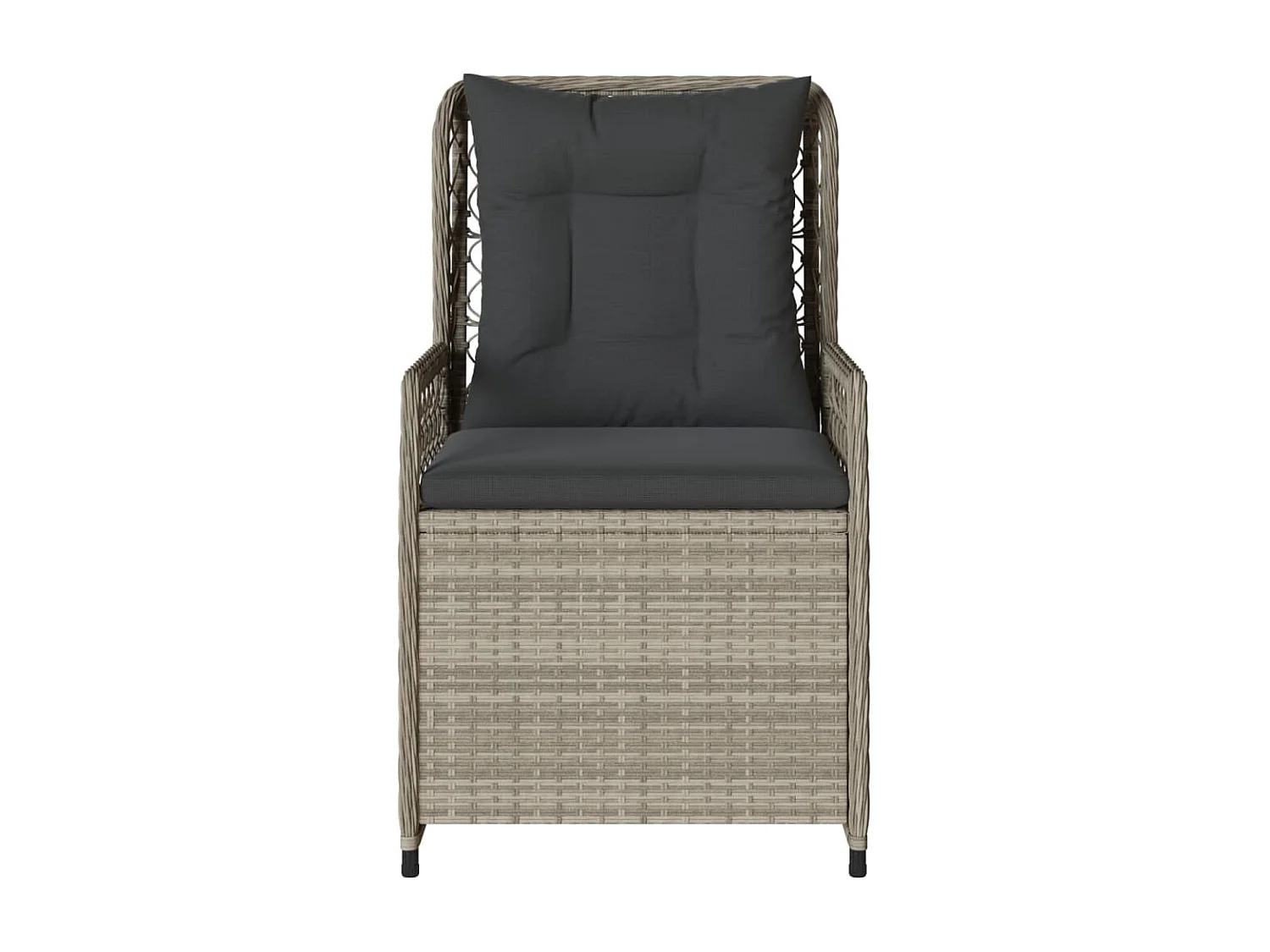 Lot de 2 Chaises inclinables de jardin gris clair résine tressée FR70387