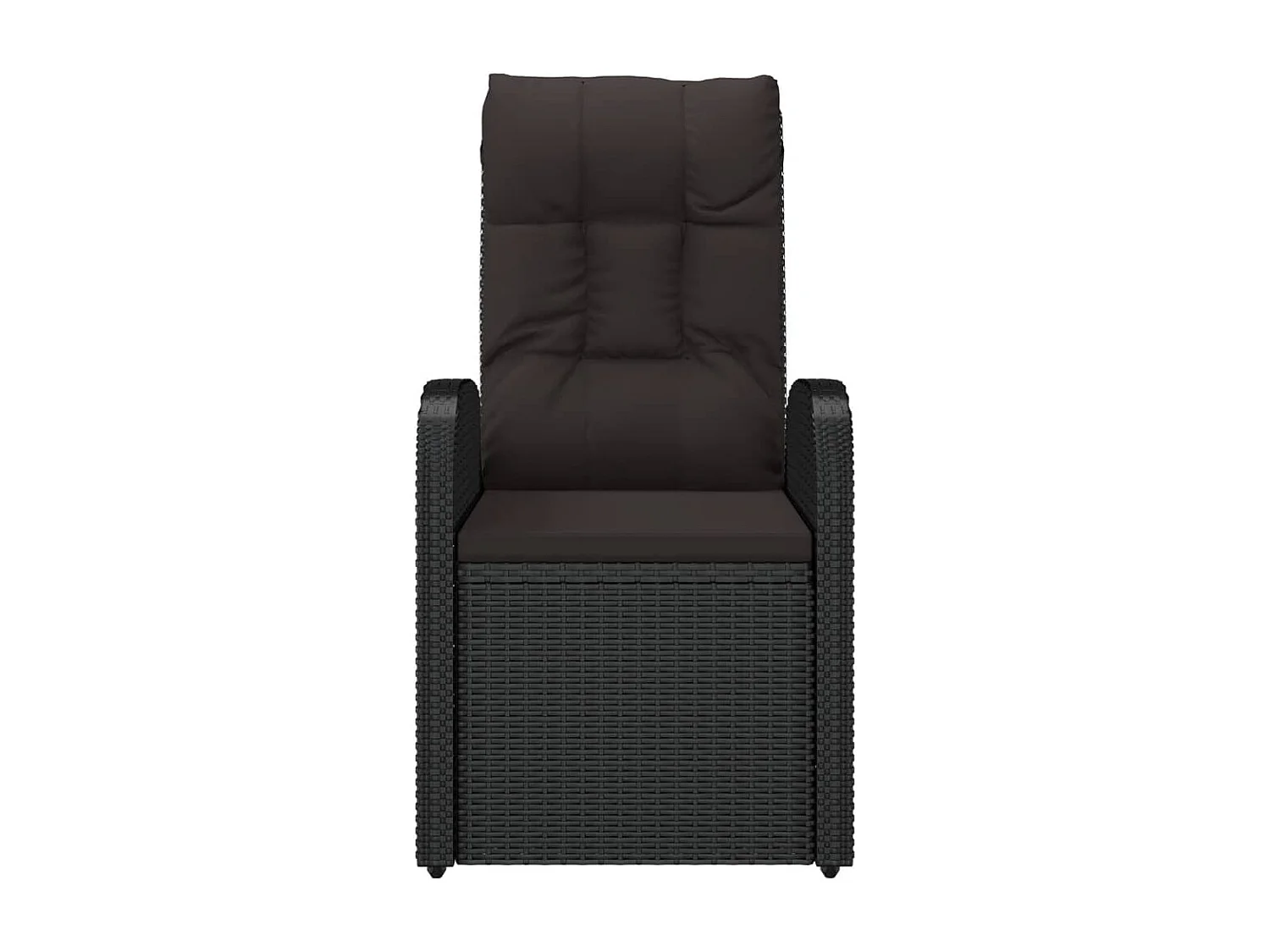 Lot de 2 Chaises de jardin inclinables coussins Noir Résine tressée FR99066