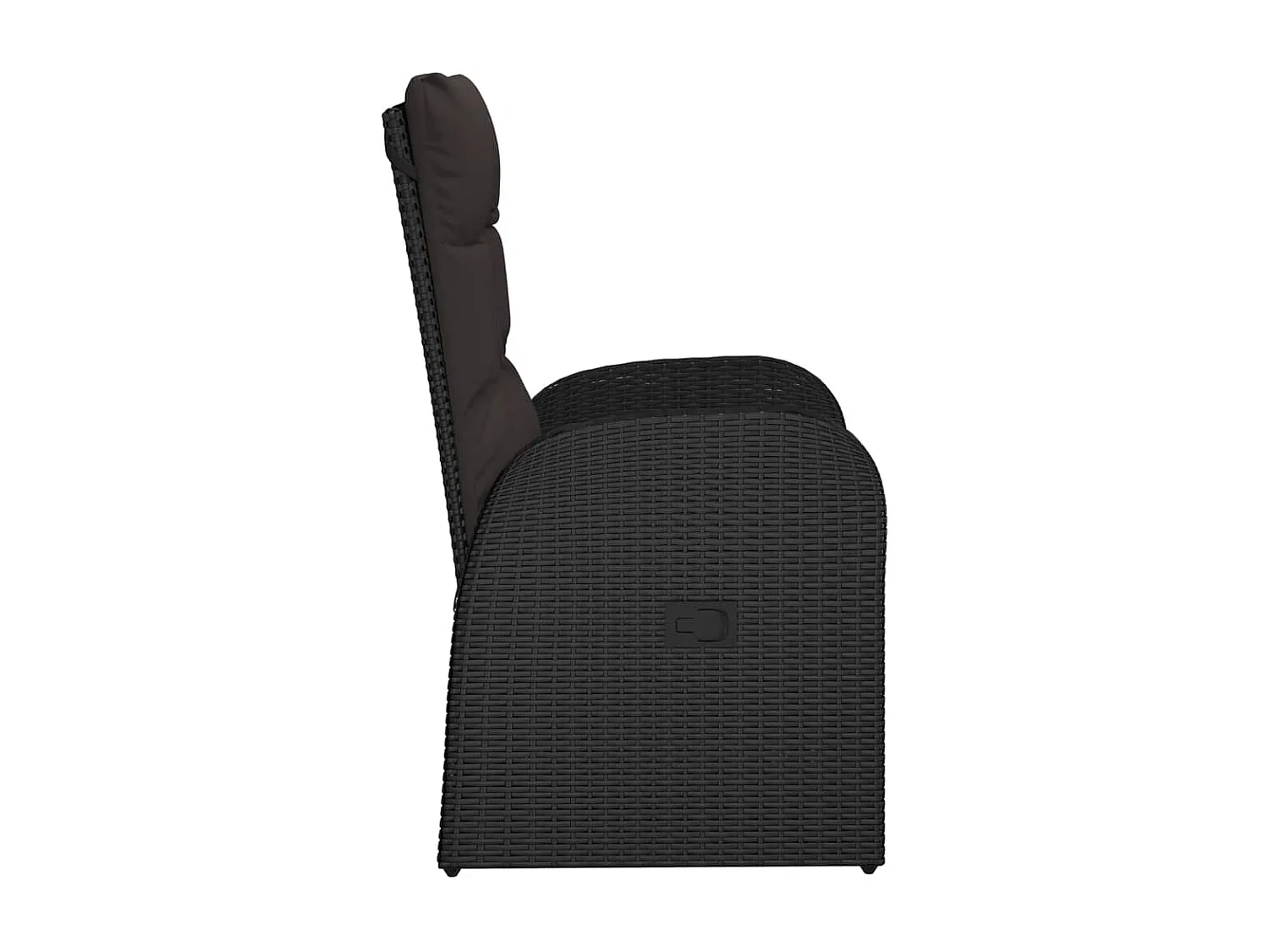 Lot de 2 Chaises de jardin inclinables coussins Noir Résine tressée FR99066