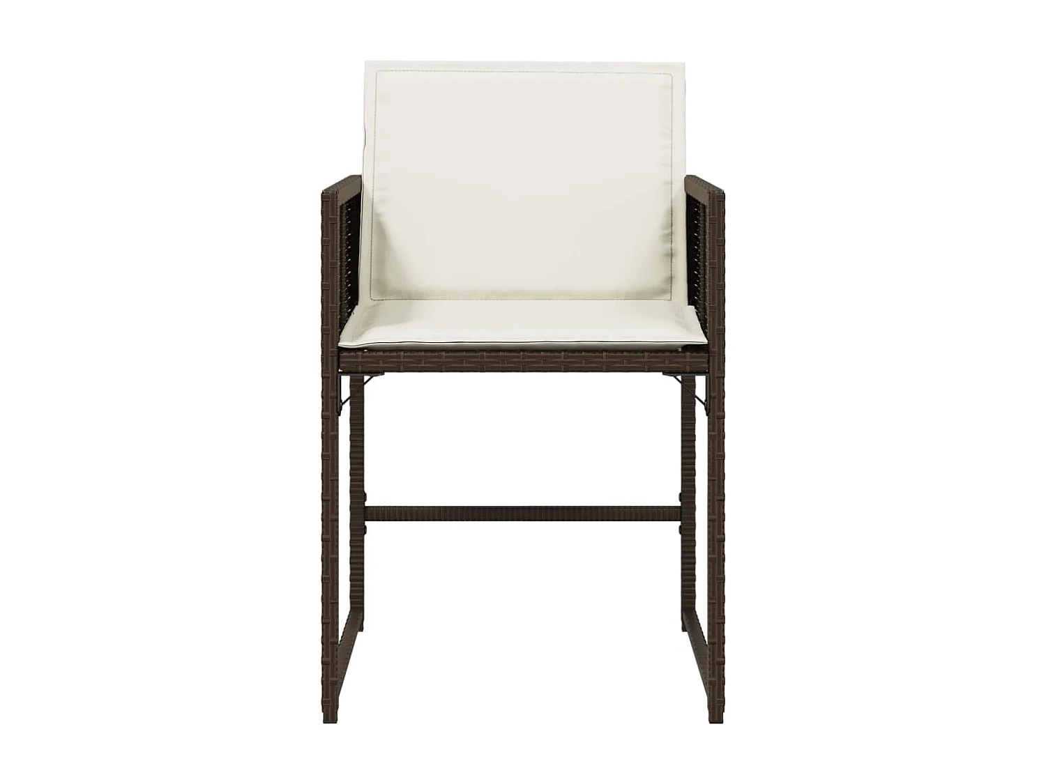 Lot de 4 Chaises de jardin avec coussins marron résine tressée FR36393