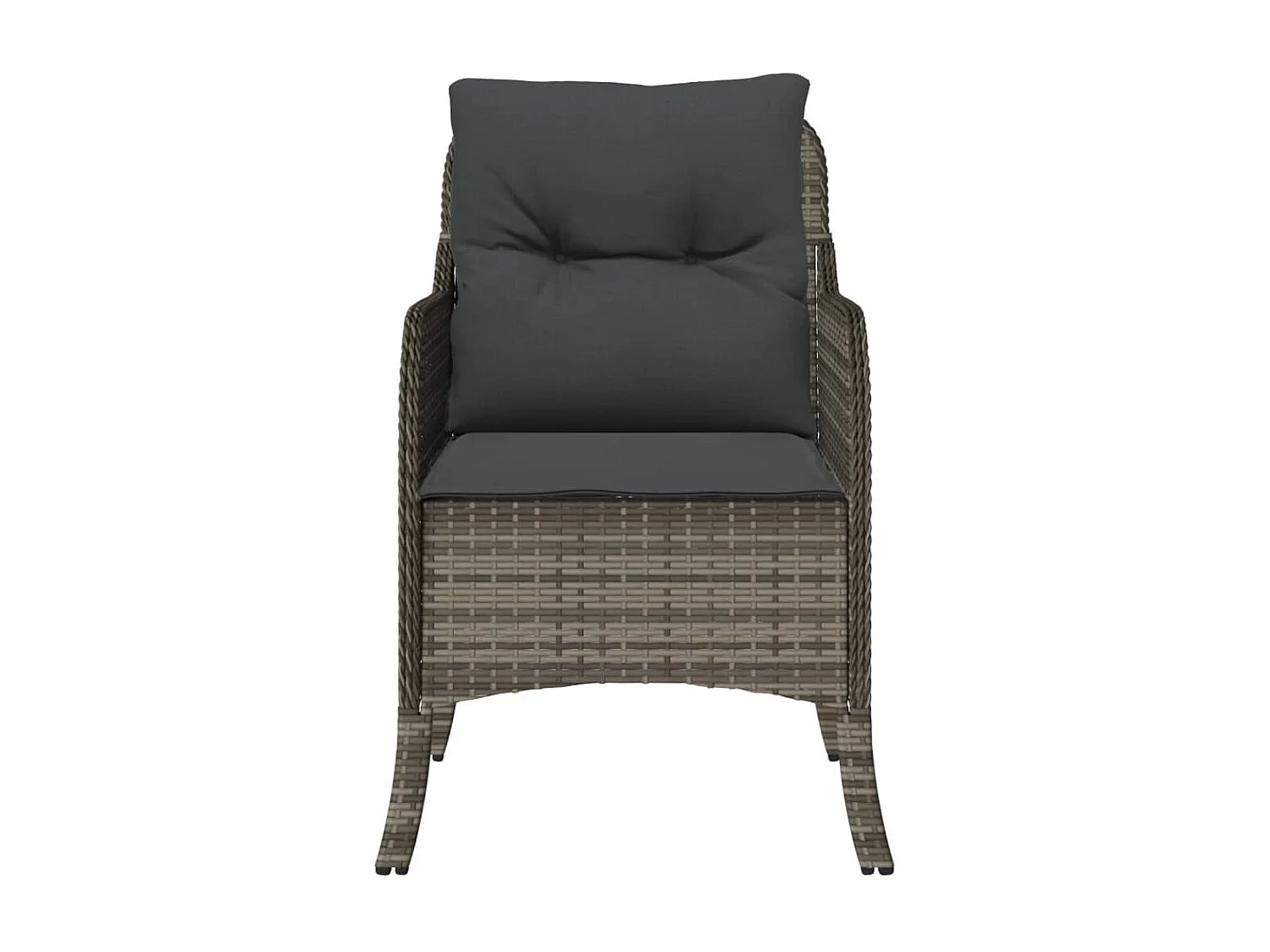 Lot de 2 Chaises de jardin avec coussins gris résine tressée FR27459