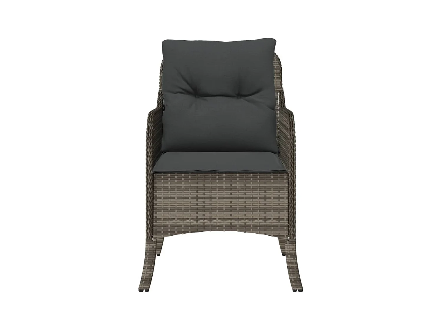 Lot de 2 Chaises de jardin avec coussins gris résine tressée FR27459