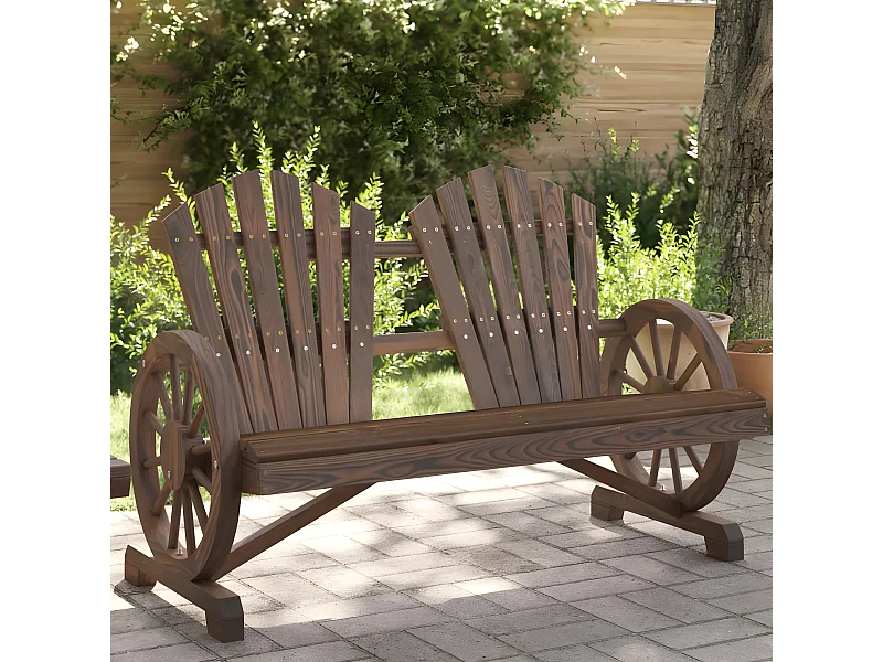 Chaise de jardin Adirondack 2 places bois de sapin massif FR20664