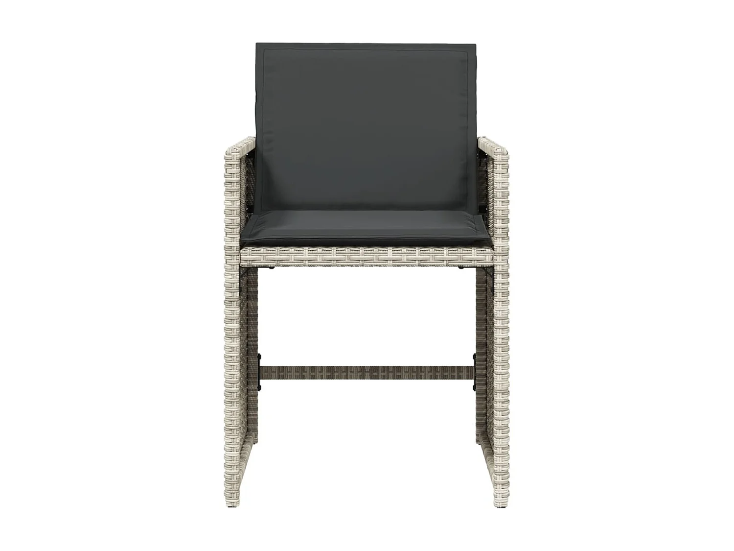 Lot de 4 Chaises de jardin avec coussins gris clair poly rotin FR63602