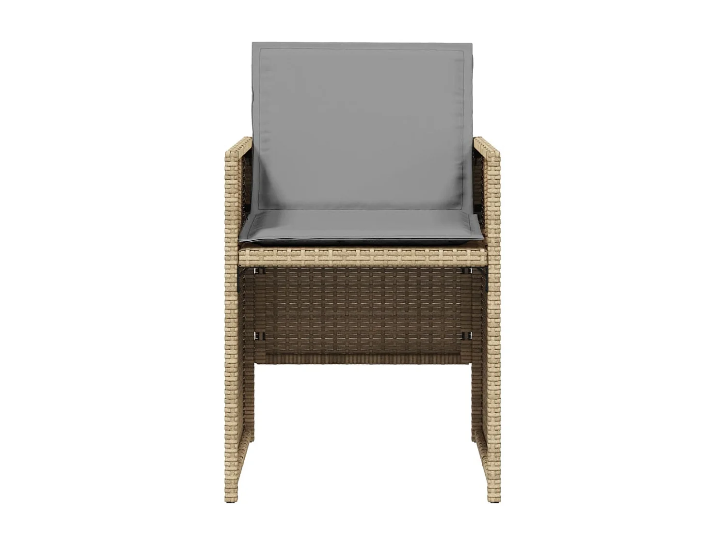 Lot de 4 Chaises de jardin avec coussins mélange beige FR96522