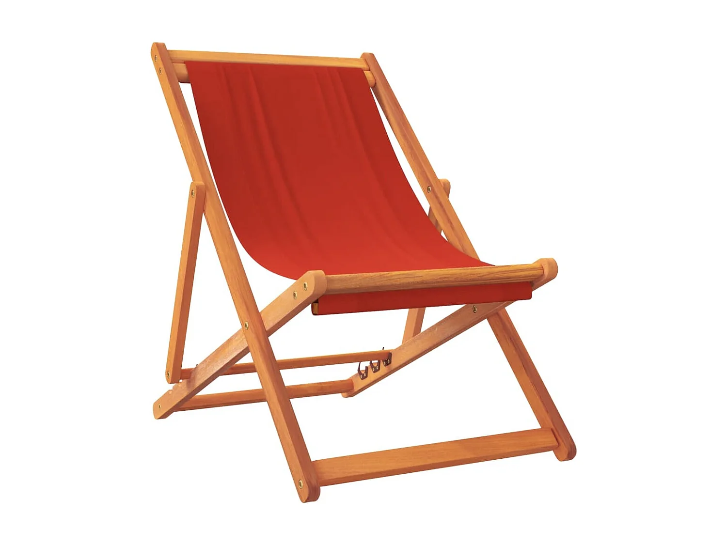 Lot de 2 Chaises de plage pliables rouge tissu FR92658
