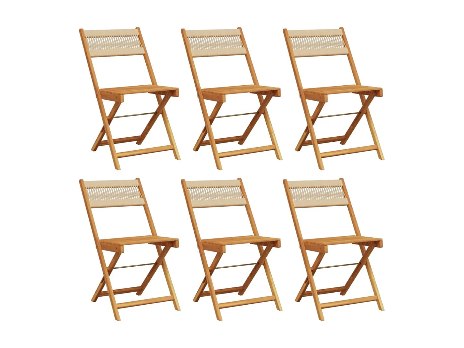 Tuinstoelen 6 st inklapbaar massief acaciahout beige BE317238