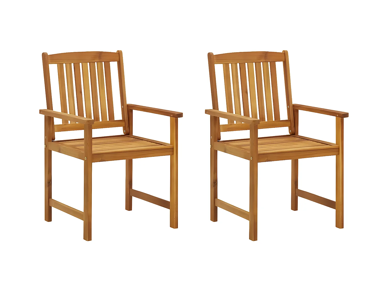 Lot de 2 Chaises de jardin avec coussins Bois d'acacia massif FR80423