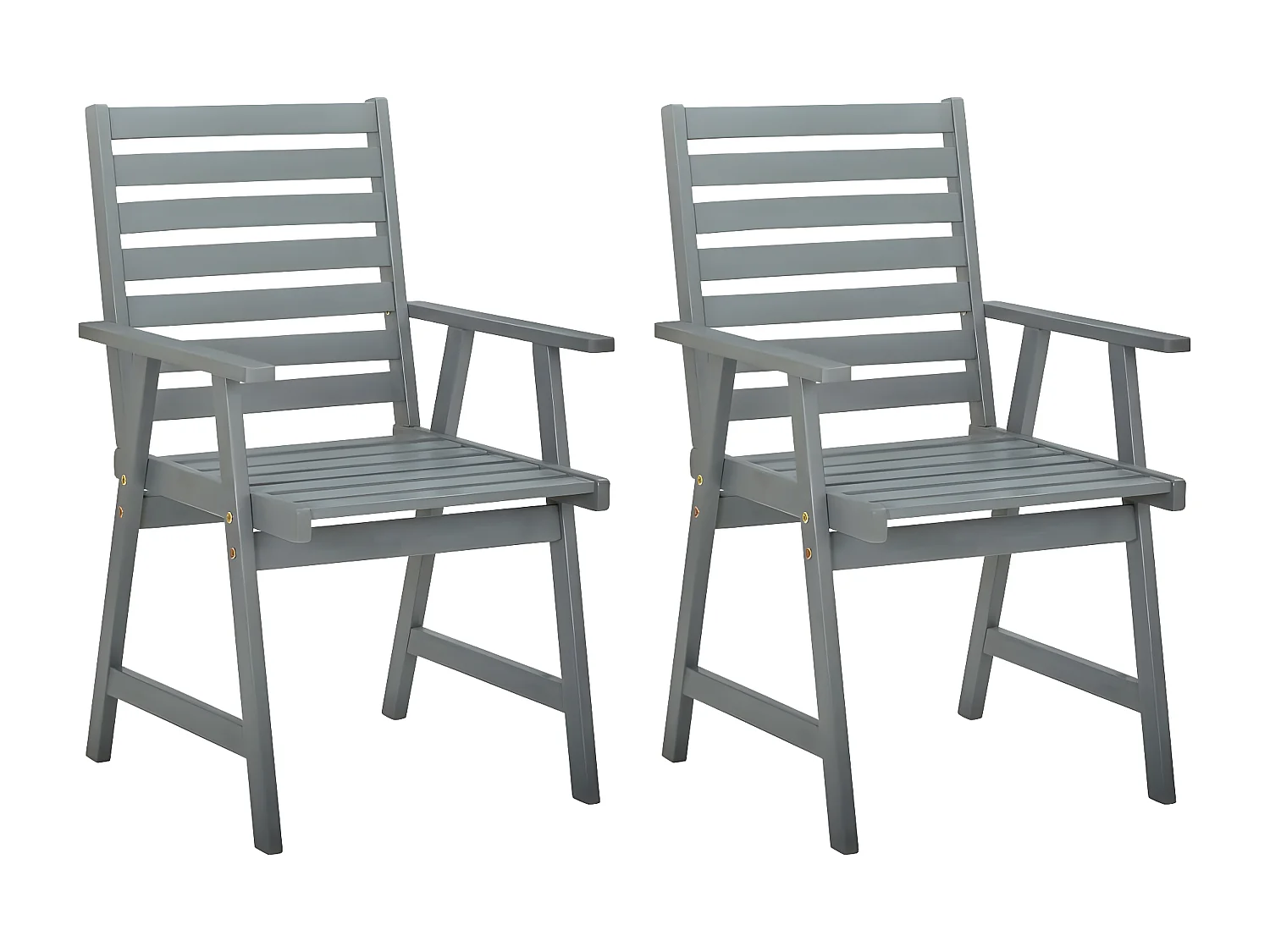 Lot de 2 Chaises à dîner de jardin avec coussins Acacia massif FR20461