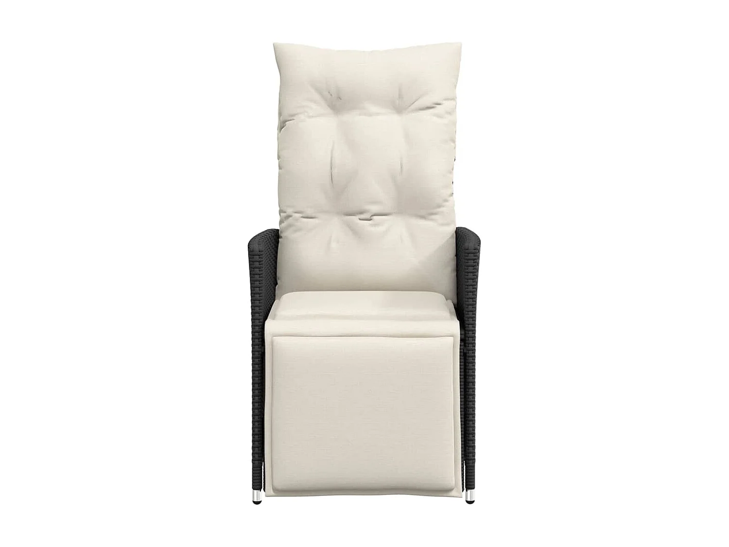 Juego de 2 Sillones reclinable jardín cojines ratán sintético negro ES342493