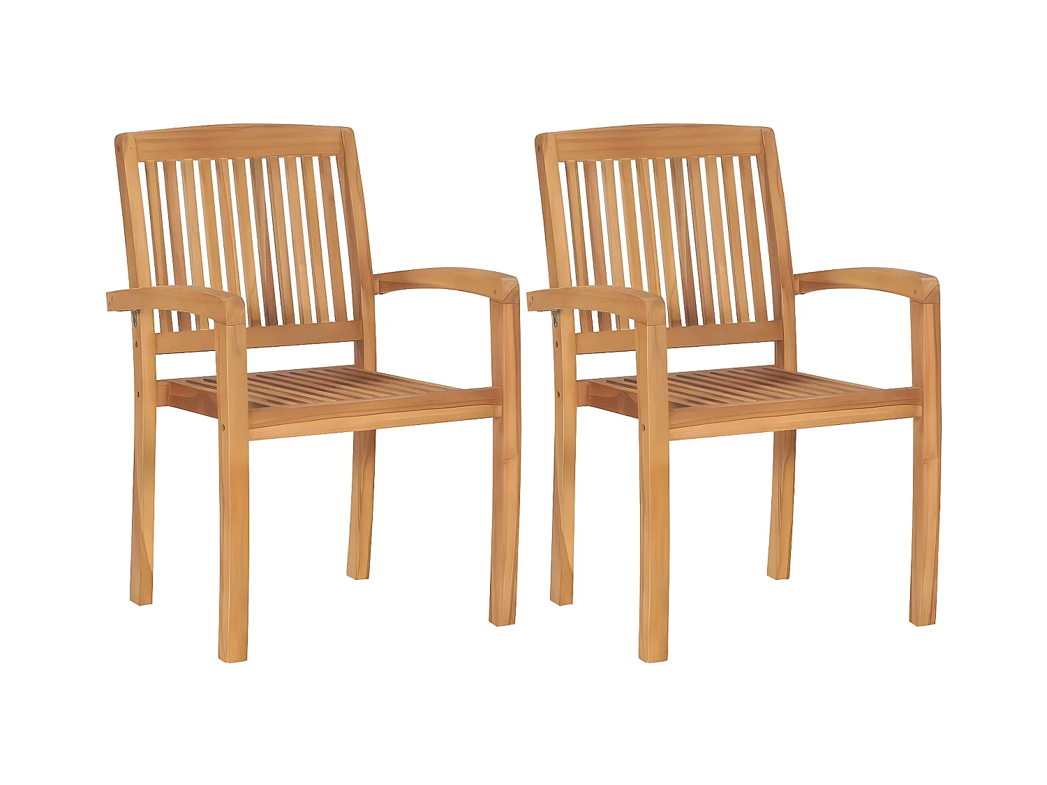 Lot de 2 Chaises de jardin avec coussins taupe Bois de teck massif FR79024