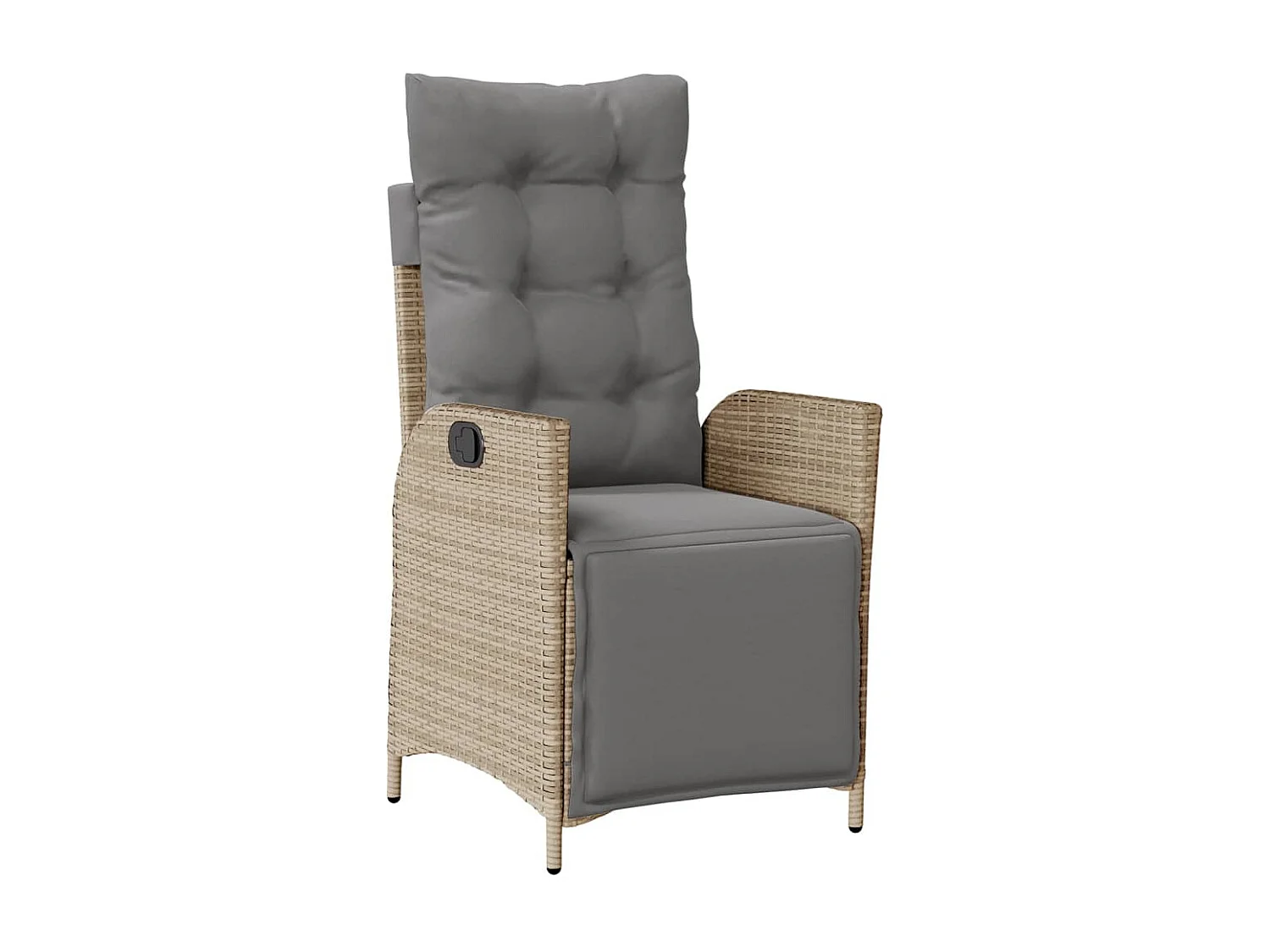 Tuinstoelen 2 st verstelbaar voetensteun poly rattan beige mix BE282563