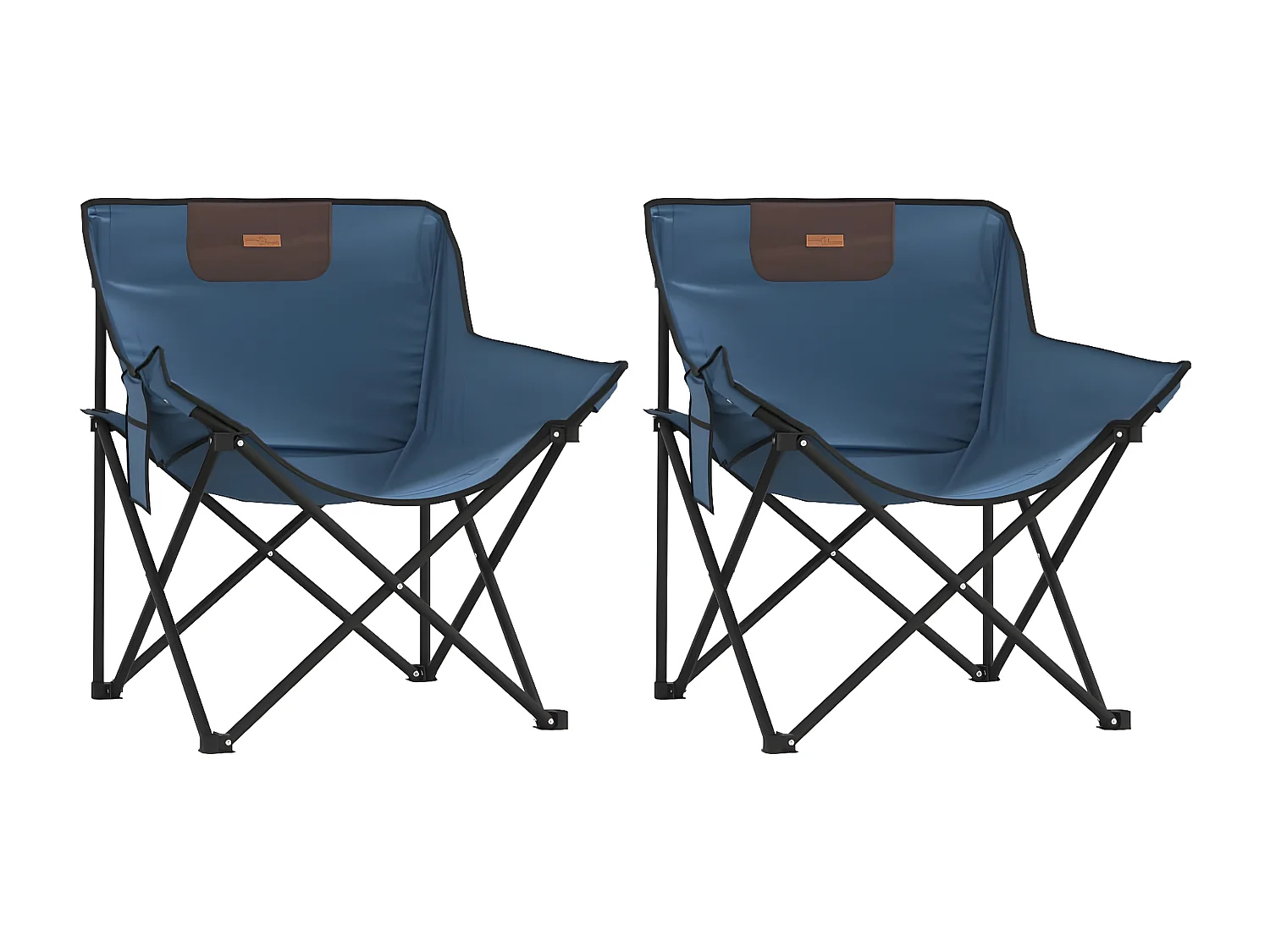 Cadeiras de campismo com bolso dobráveis 2 pcs azul PT662326