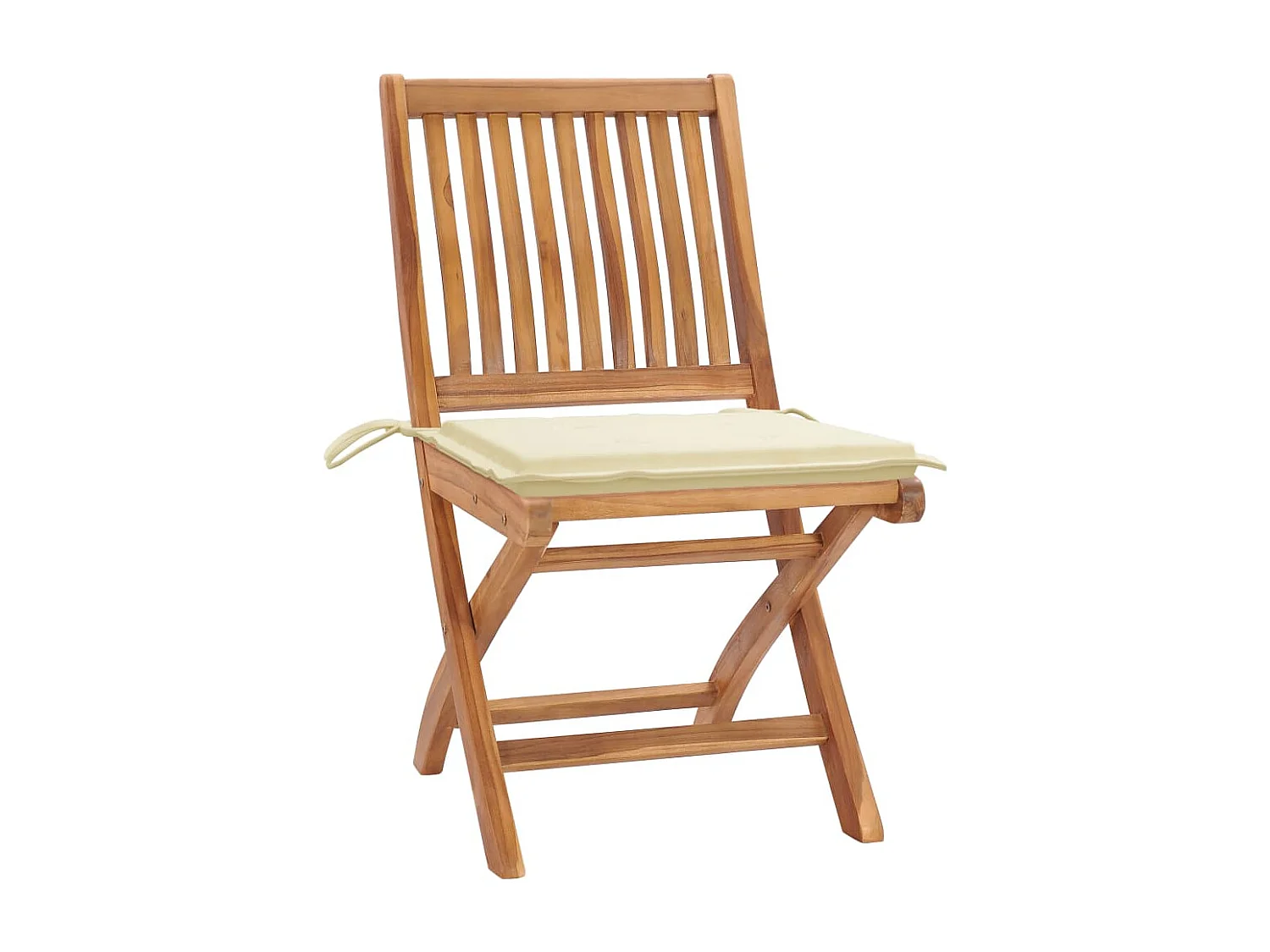 Lot de 4 Chaises pliables de jardin avec coussins Teck solide FR28833