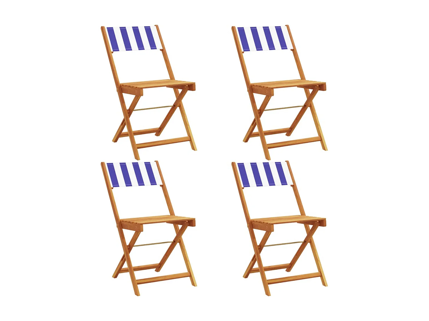 Lot de 4 Chaises de jardin pliantes tissu et bois massif FR67882
