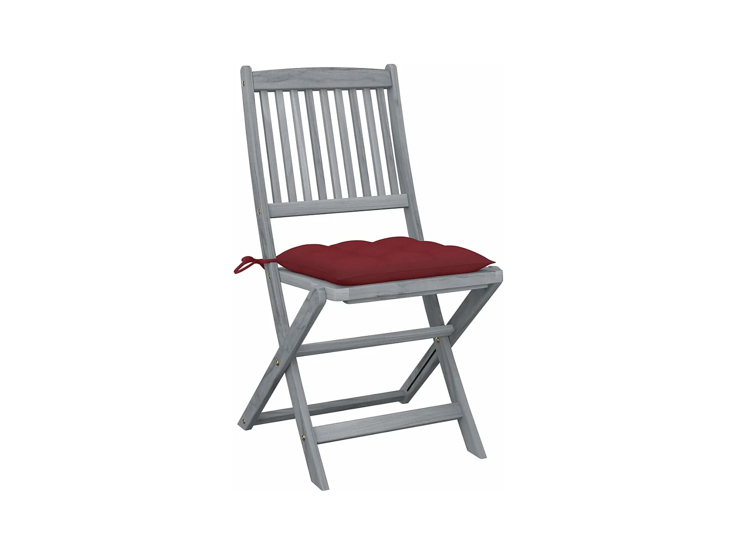 Juego de 2 Sillas de jardín plegables cojines madera maciza acacia ES808059