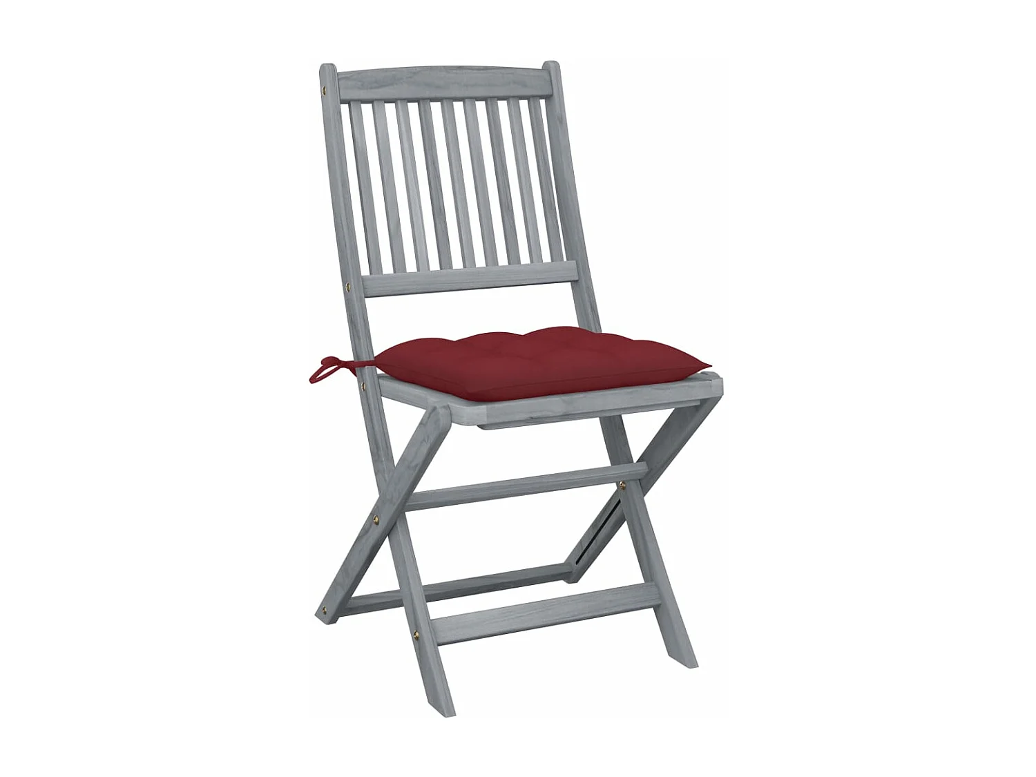 Lot de 2 Chaises pliables de jardin avec coussins Bois d'acacia FR16106