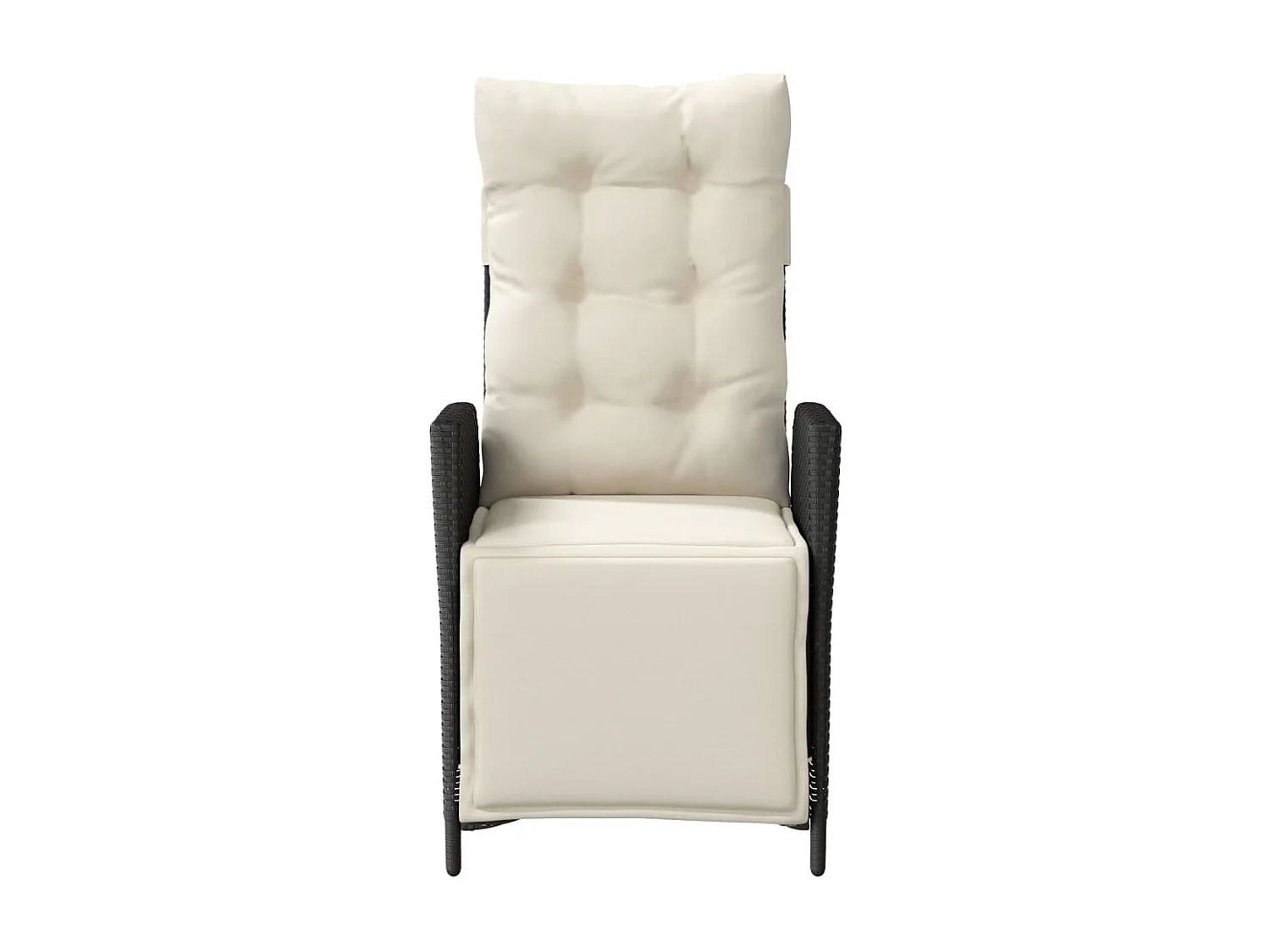 Juego de 2 Sillones reclinables jardín con reposapiés ratán PE negro ES847061