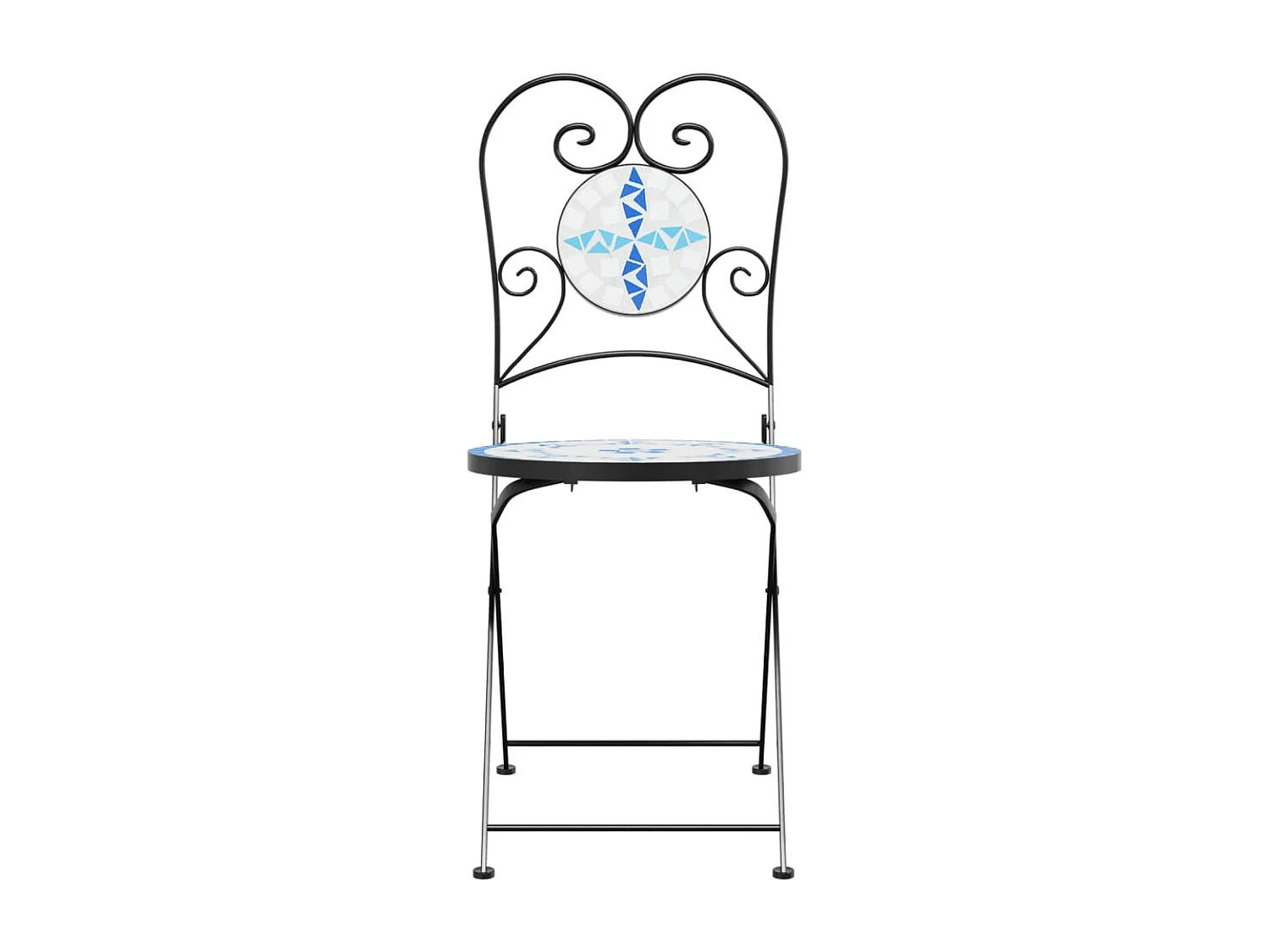 Cadeiras de bistrô dobráveis 2 pcs cerâmica azul e branco PT975733