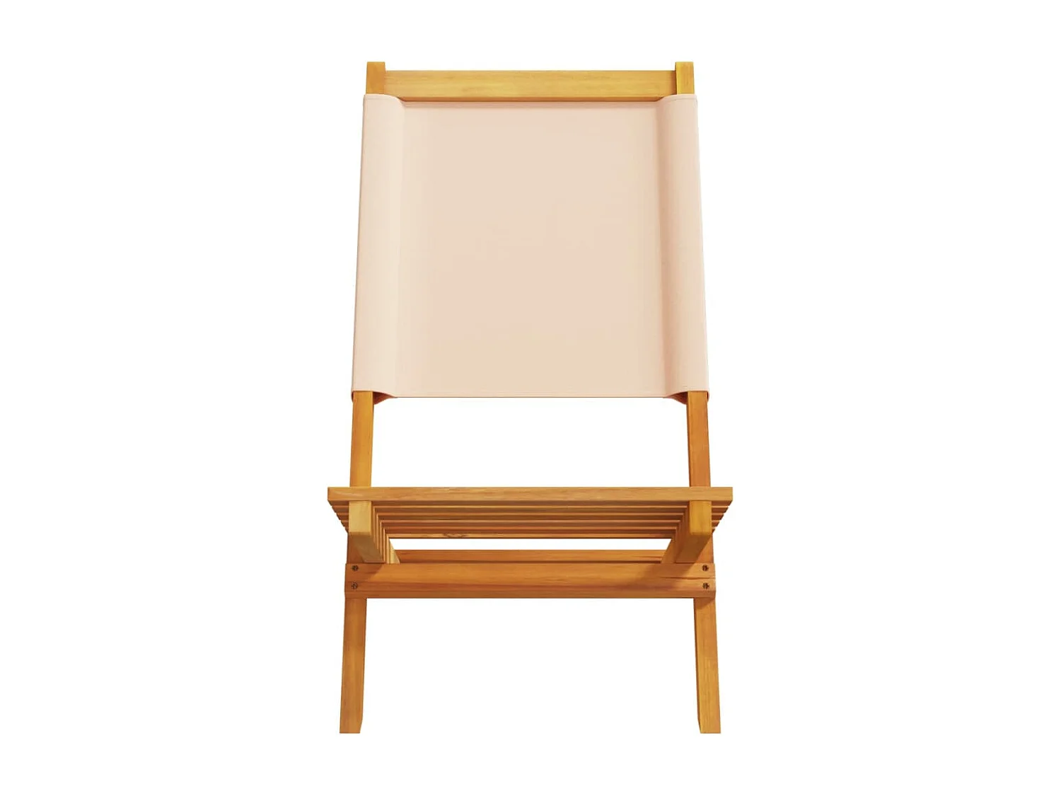 Lot de 2 Chaises de jardin beige bois d'acacia massif et tissu FR45031