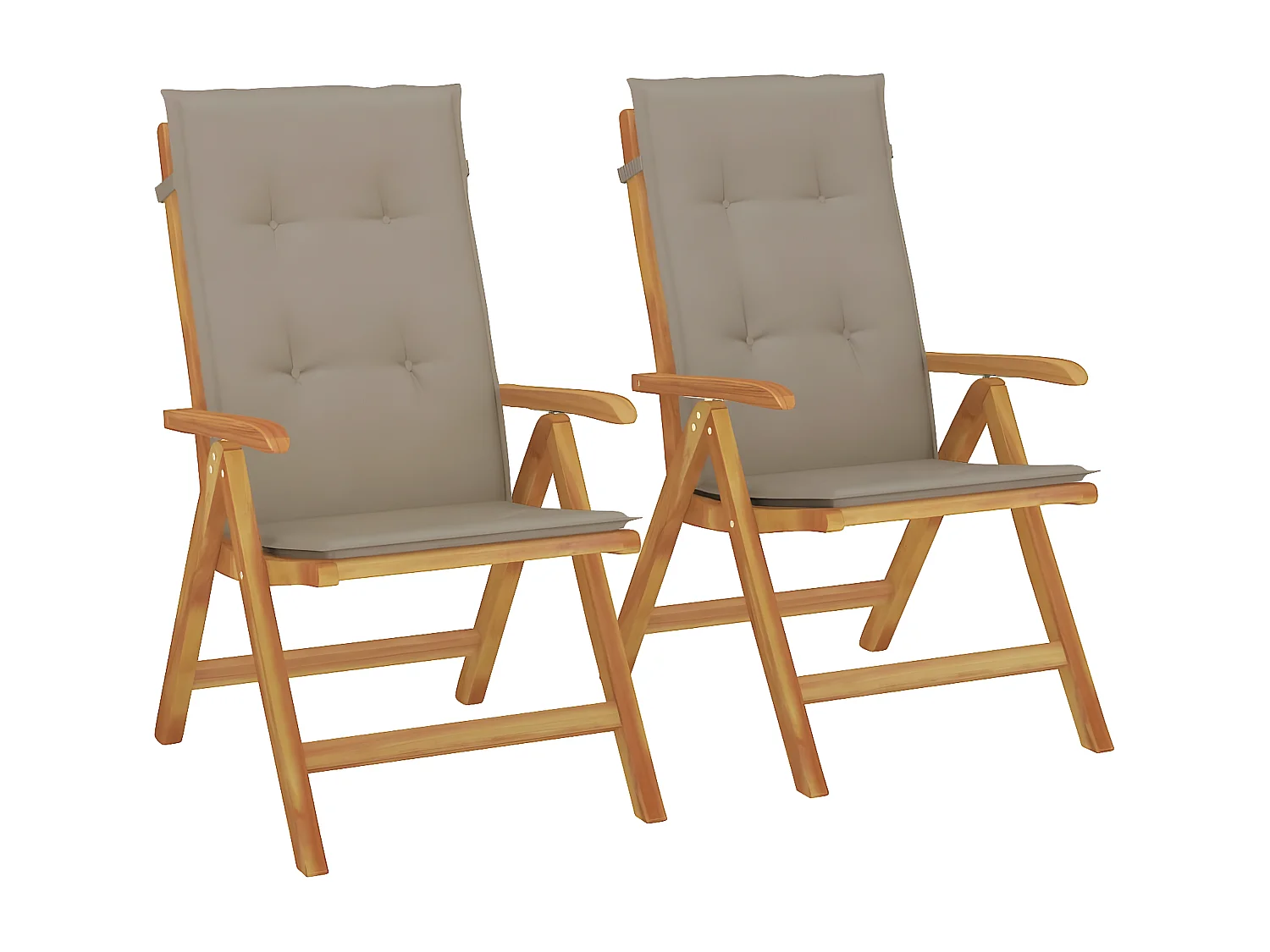 Tuinstoelen 2 st verstelbaar met kussens massief teakhout BE221963