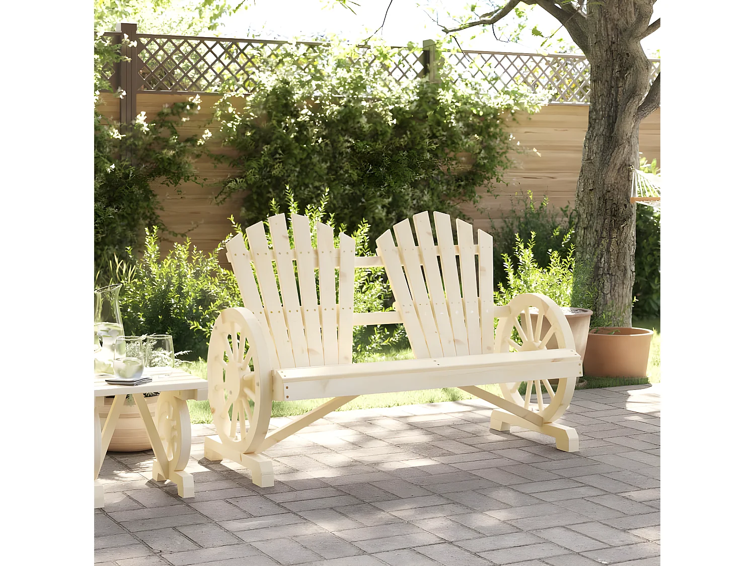 Tuinstoel 2-zits Adirondack massief vurenhout BE774911