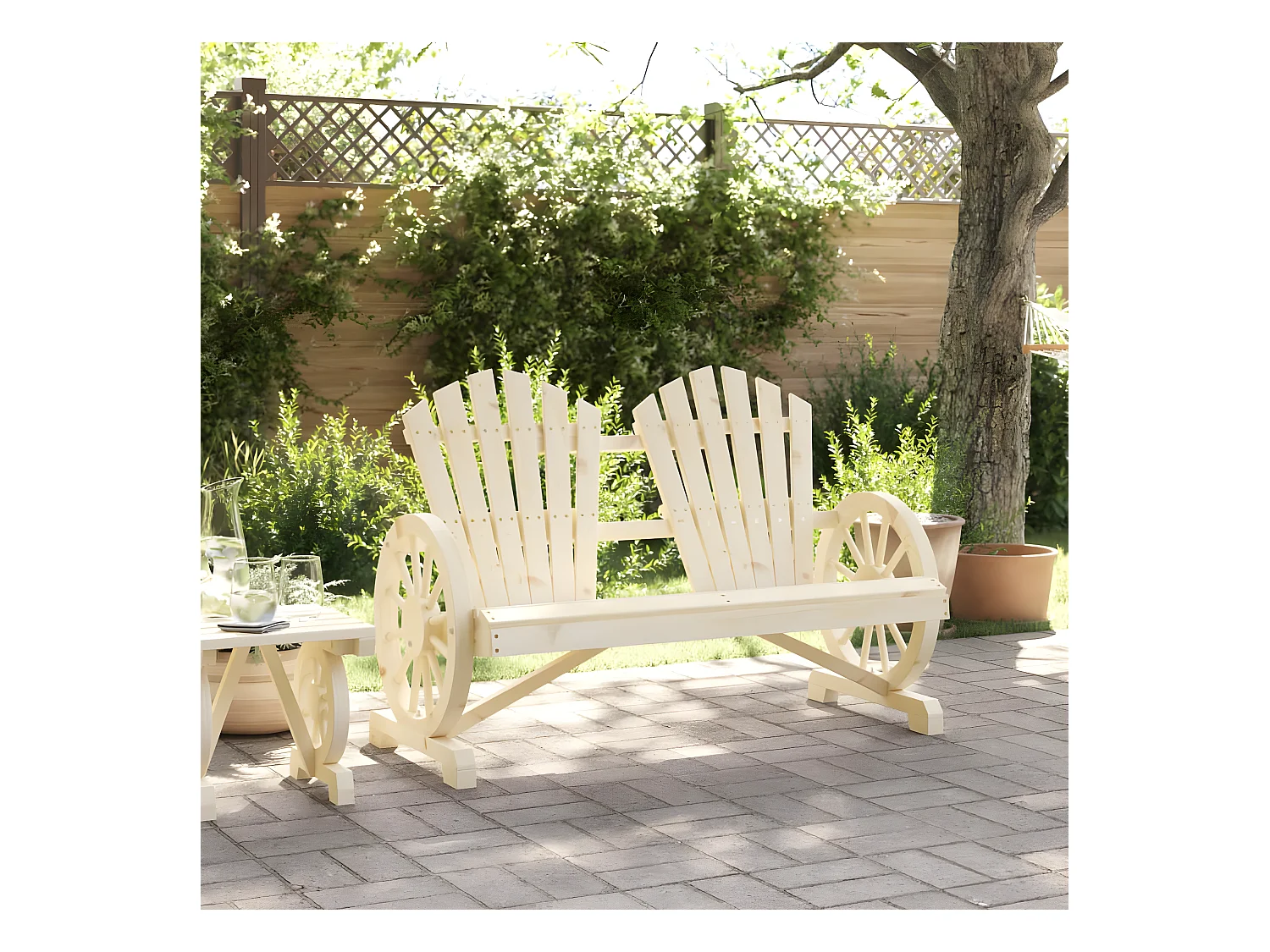 Chaise de jardin Adirondack 2 places bois de sapin massif FR66121