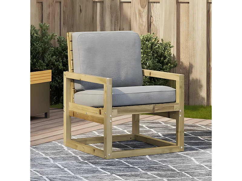 Chaise de jardin 57,5x63x76 cm bois de pin imprégné FR49579