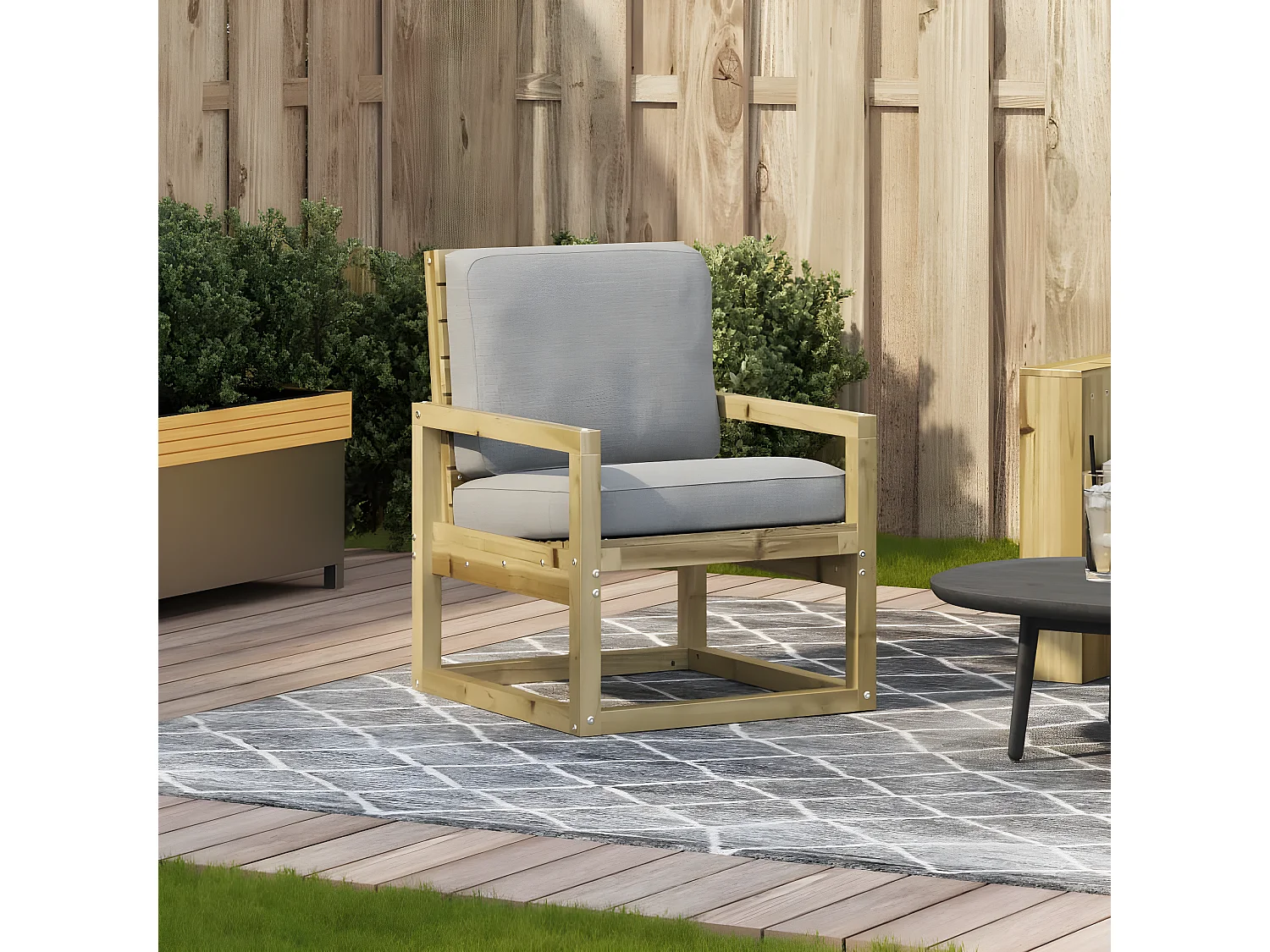 Chaise de jardin 57,5x63x76 cm bois de pin imprégné FR49579