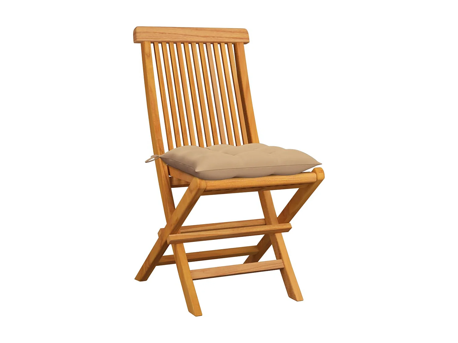 Lot de 6 Chaises de jardin avec coussins beige Bois de teck massif FR60218