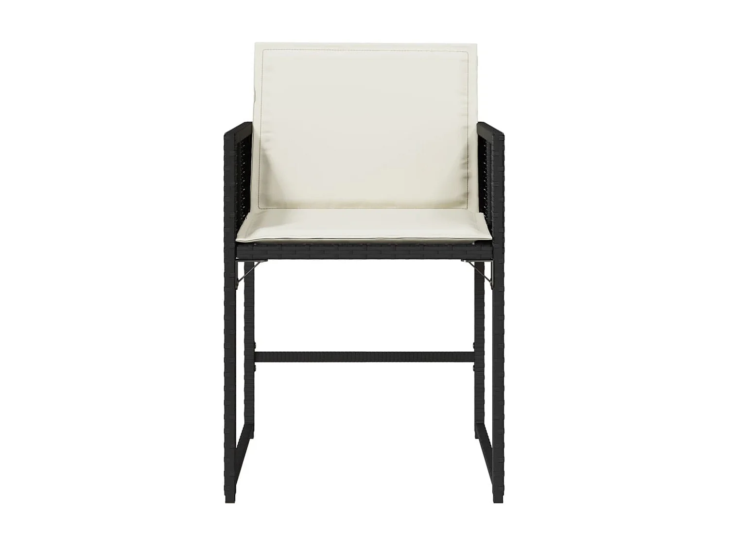 Lot de 4 Chaises de jardin avec coussins noir résine tressée FR25908