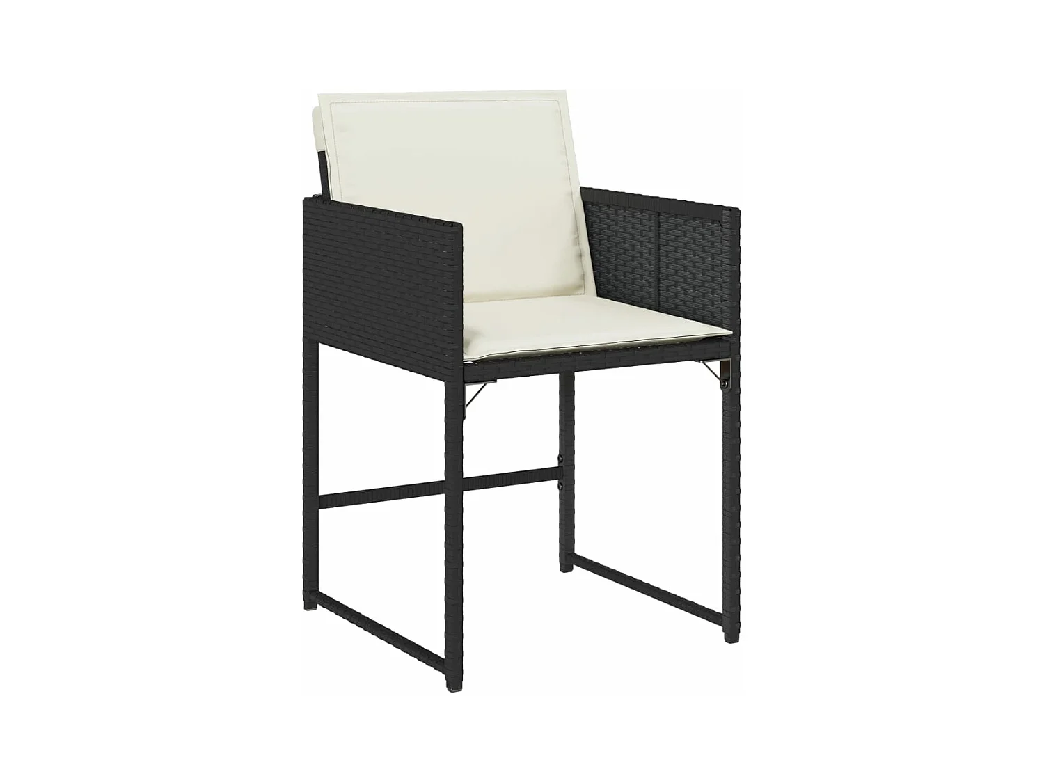 Lot de 4 Chaises de jardin avec coussins noir résine tressée FR25908