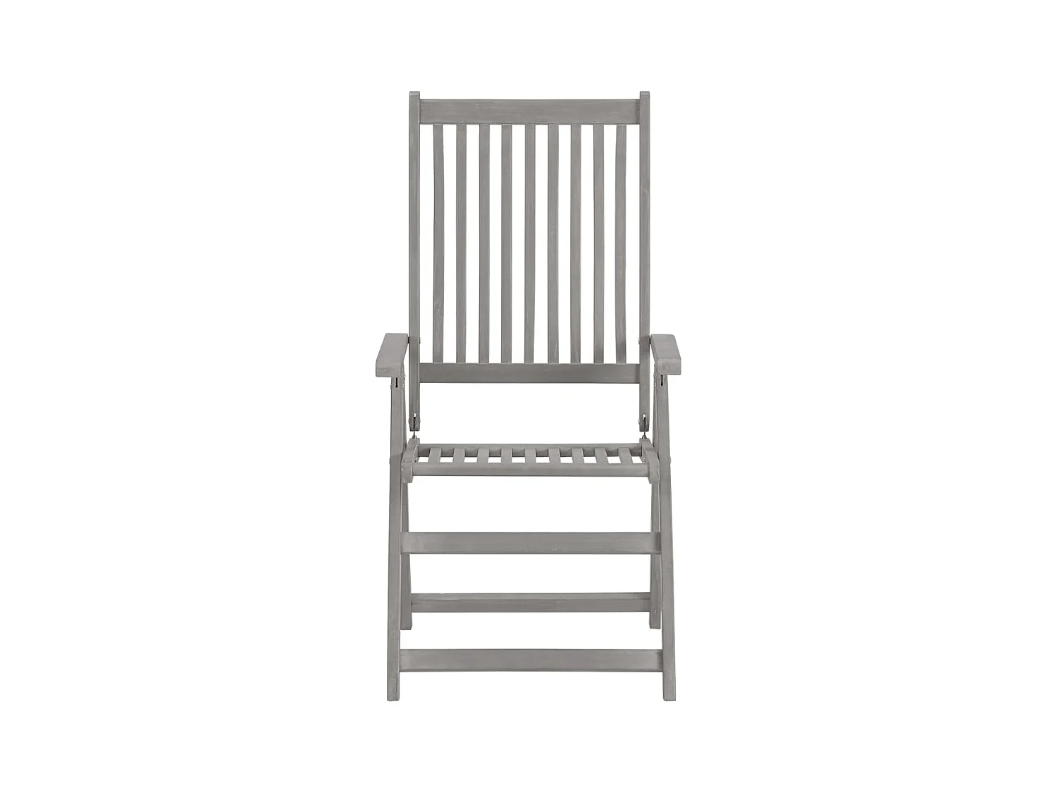Lot de 4 Chaises inclinables de jardin Gris Bois solide acacia FR24964