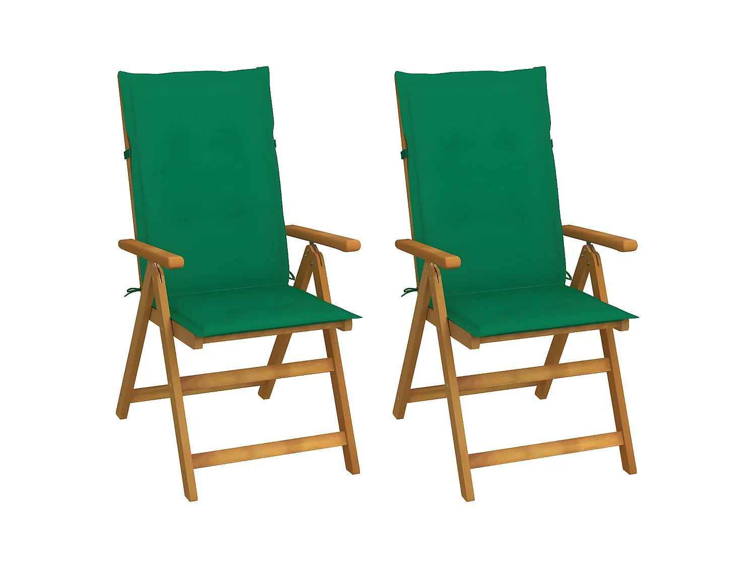 Tuinstoelen 2 st verstelbaar met kussens massief acaciahout BE892572