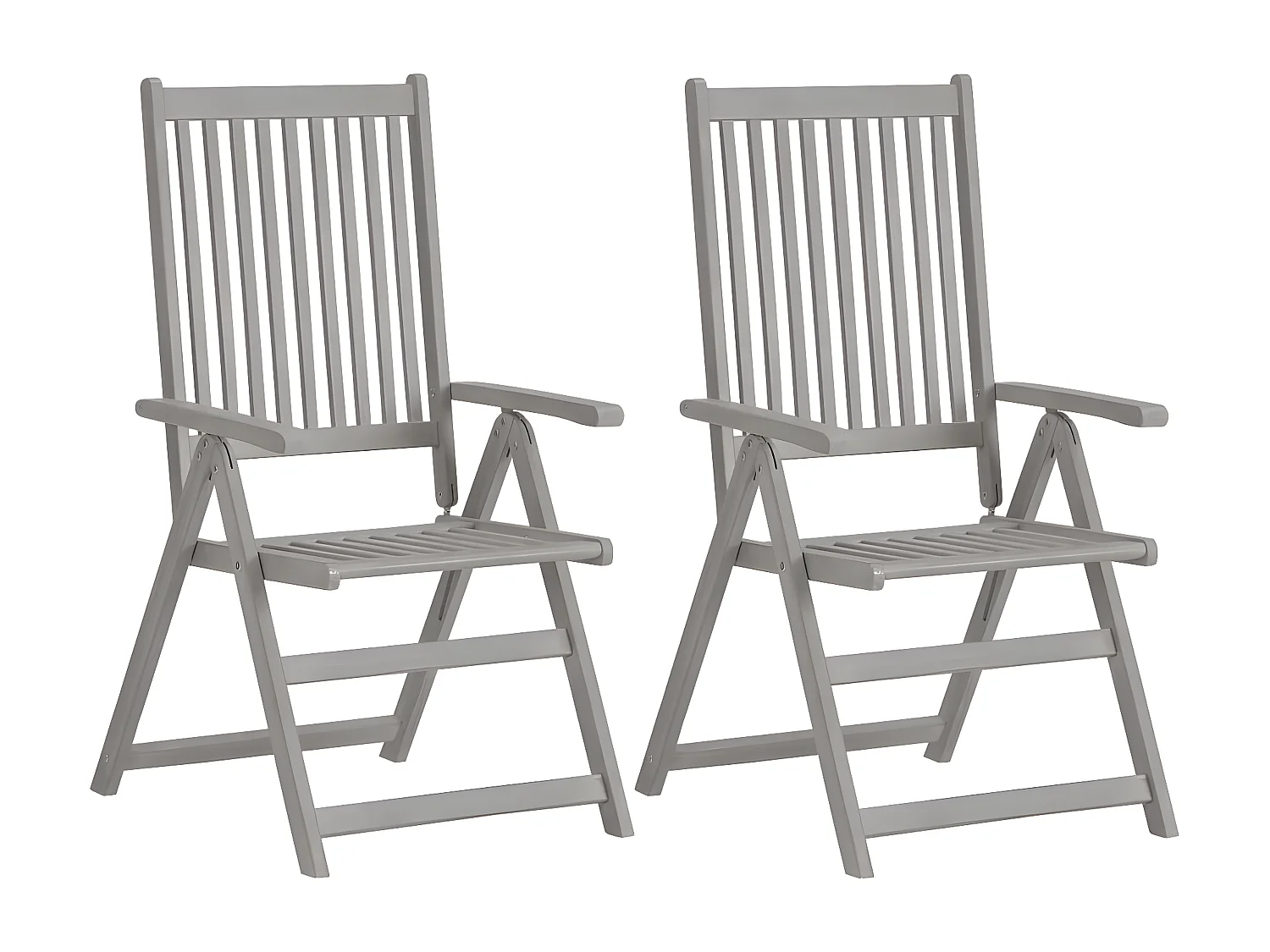 Lot de 4 Chaises inclinables de jardin avec coussins Bois d'acacia FR83257