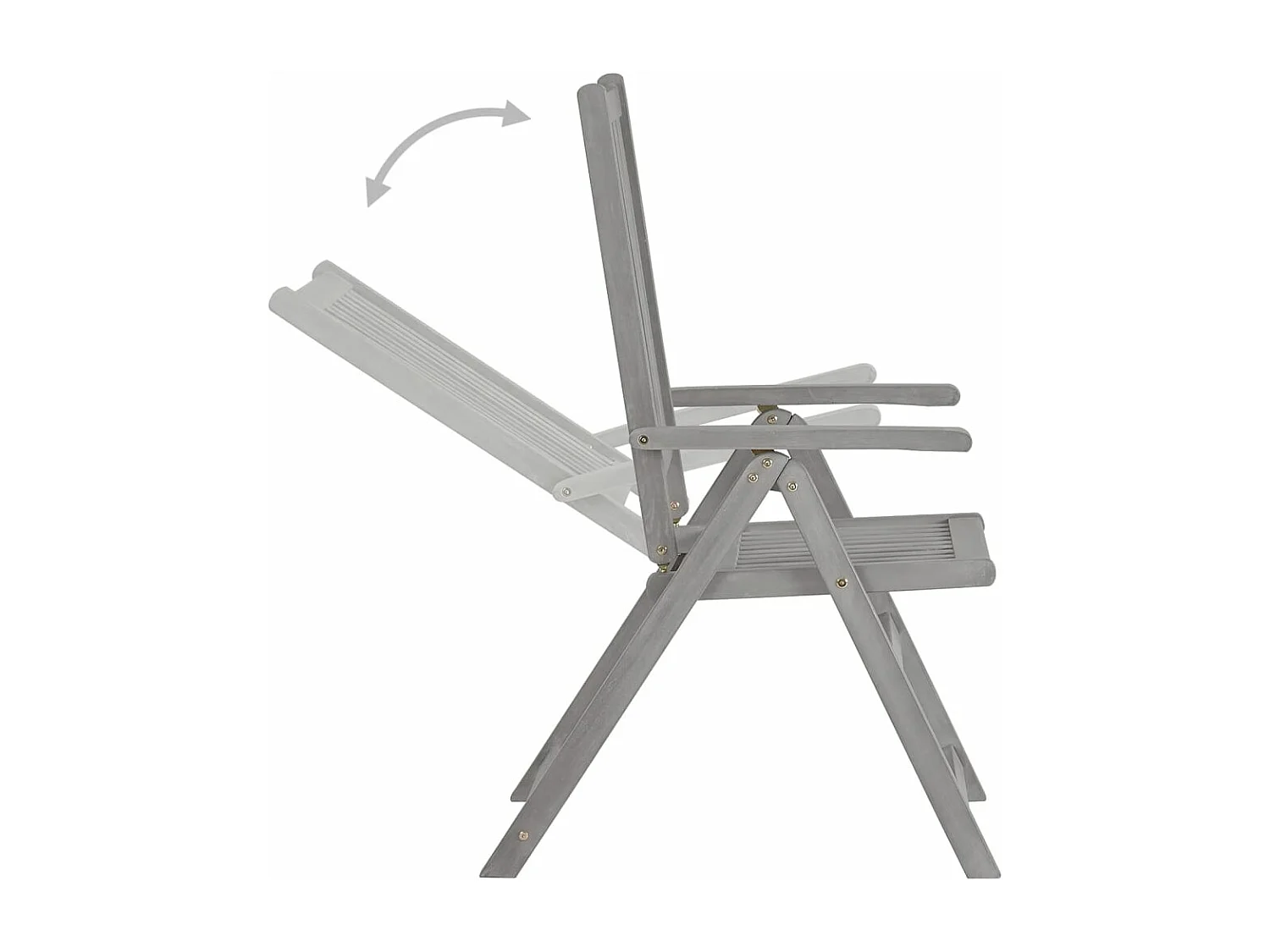 Lot de 4 Chaises inclinables de jardin avec coussins Bois d'acacia FR83257