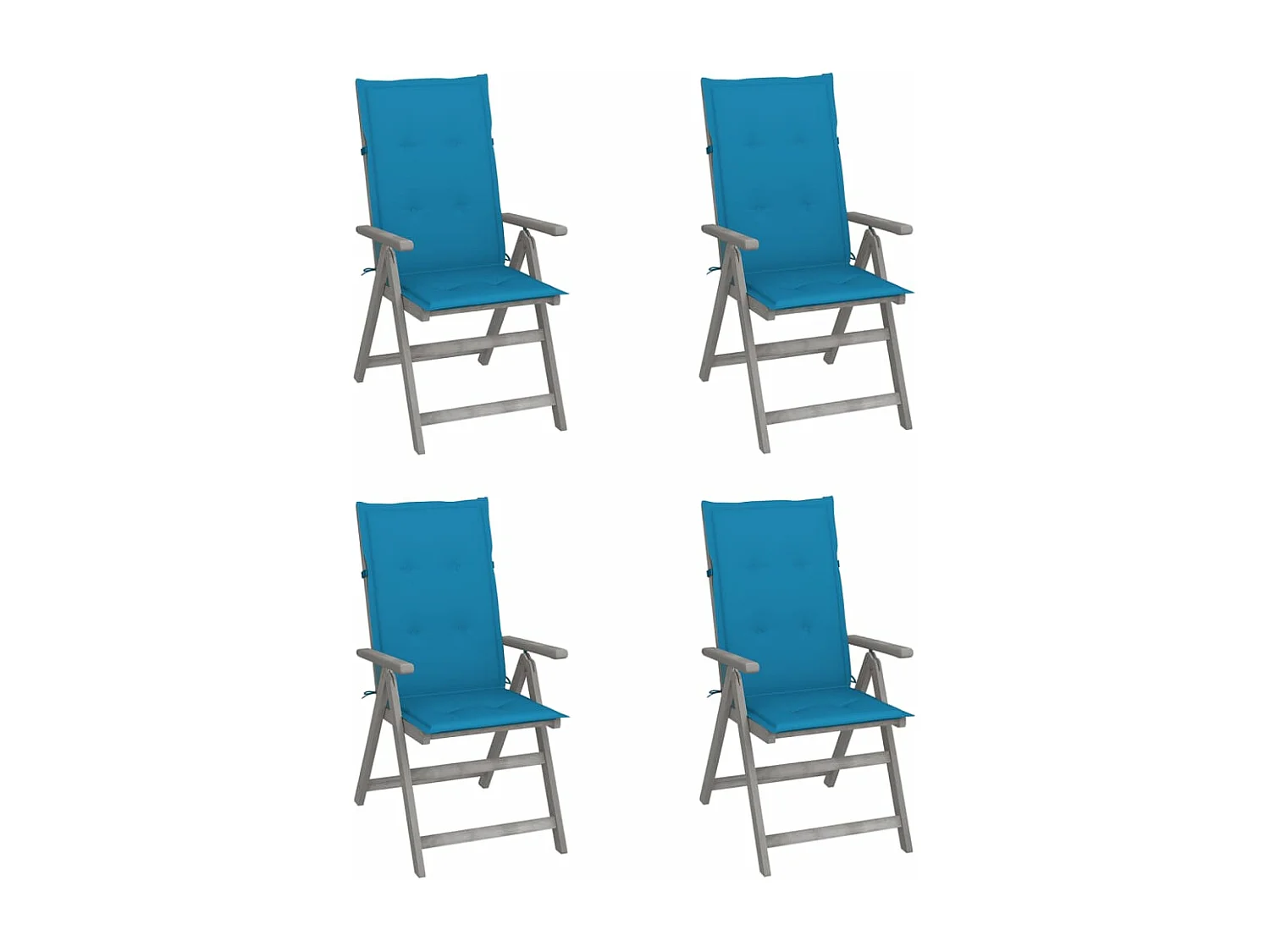 Cadeiras jardim reclináveis c/ almofadões 4 pcs acácia maciça PT788570