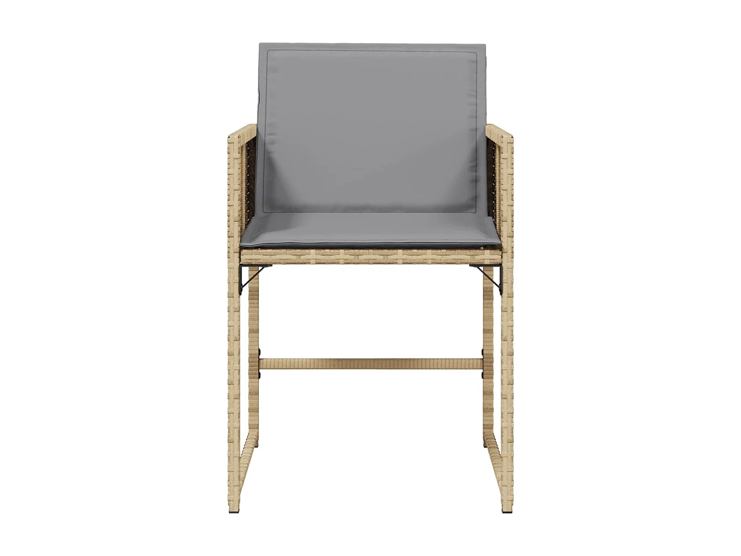 Tuinstoelen 4 st met kussens poly rattan gemengd beige BE517507