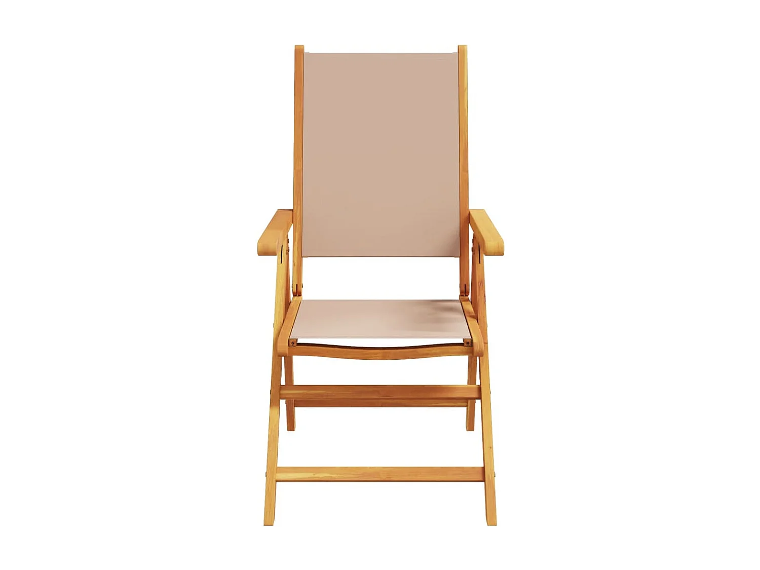 Lot de 2 Chaises de jardin taupe bois d'acacia massif et tissu FR49259