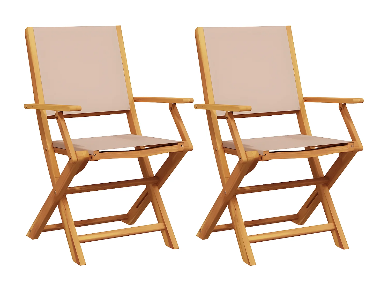 Tuinstoelen 2 st massief acaciahout en stof taupe BE382274