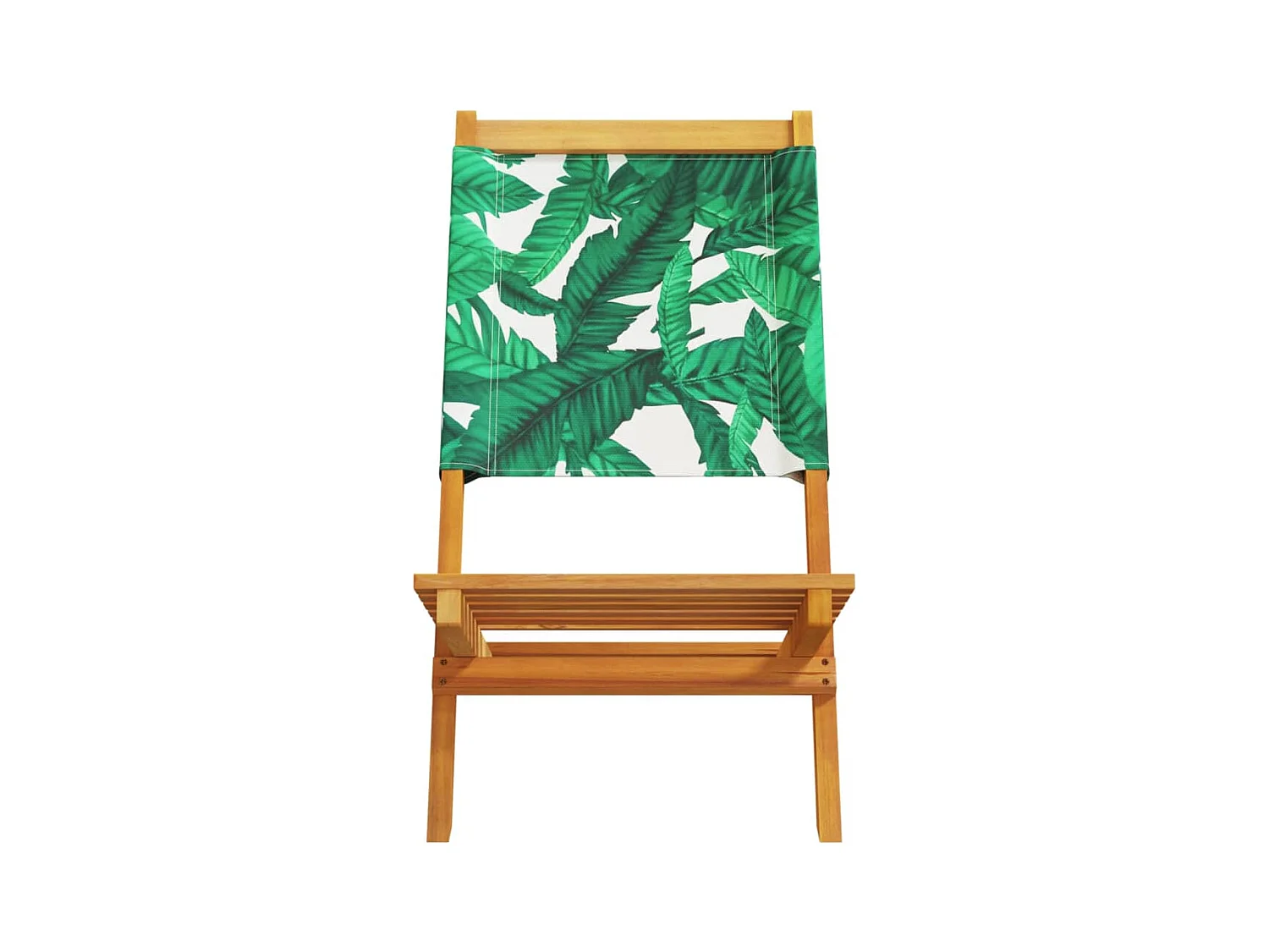 Lot de 4 Chaises de jardin pliantes vert tissu et bois massif FR58634