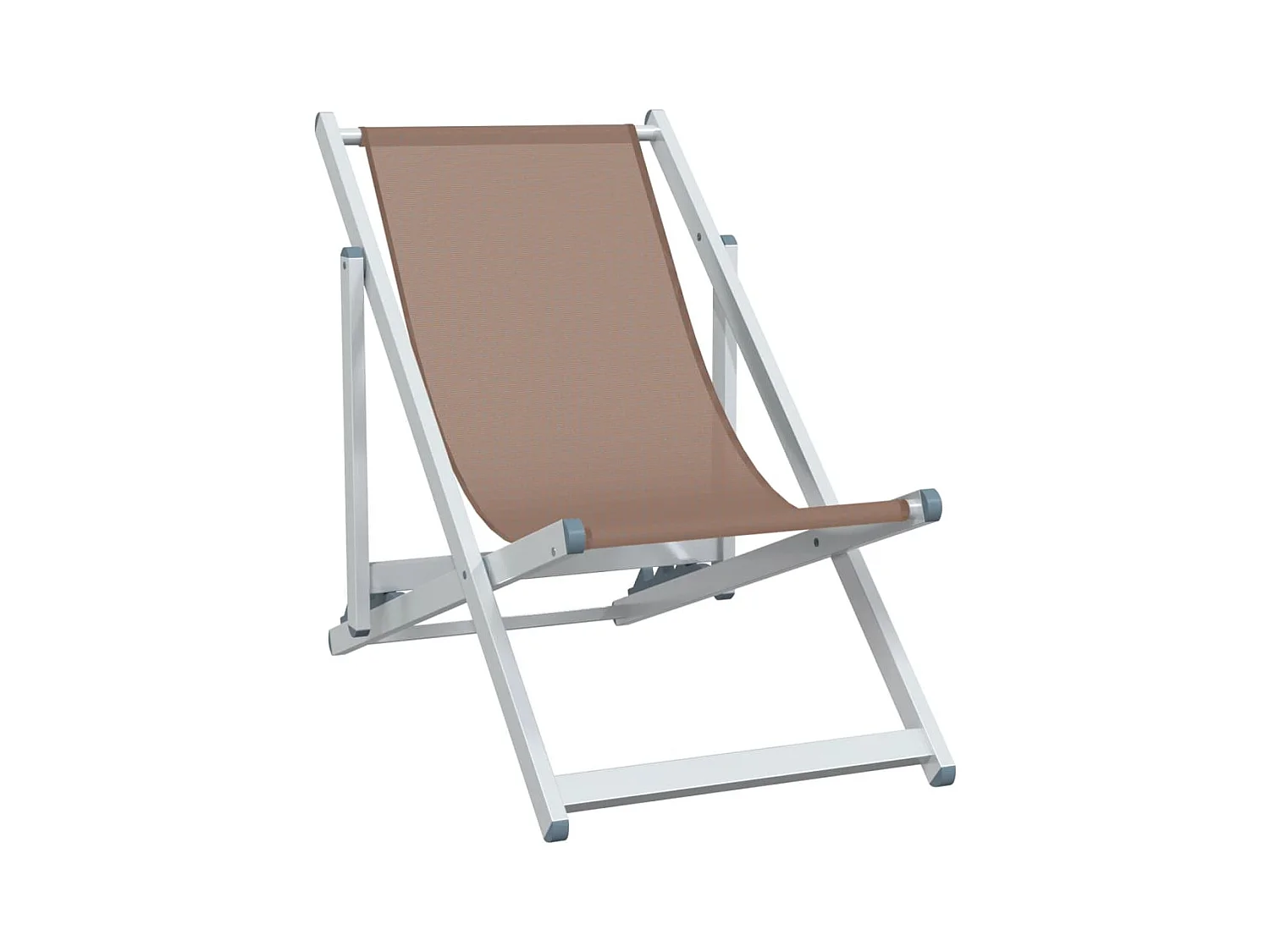 Lot de 2 Chaises de plage pliantes marron aluminium textilène FR74093