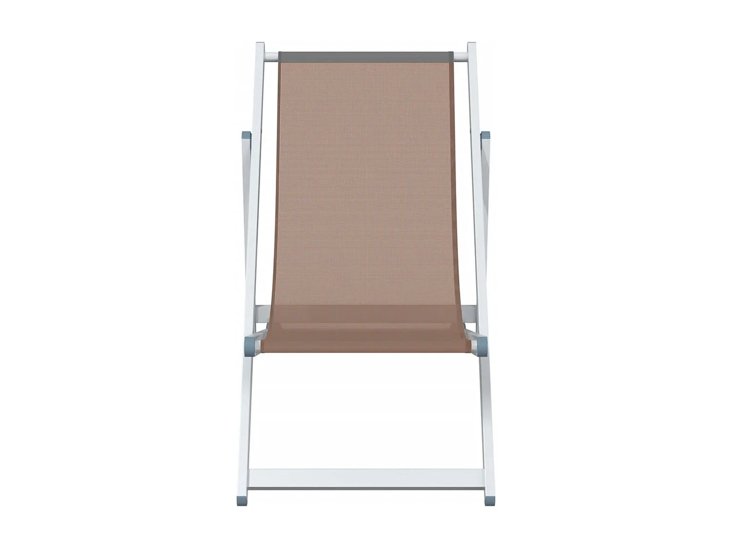 Lot de 2 Chaises de plage pliantes marron aluminium textilène FR74093