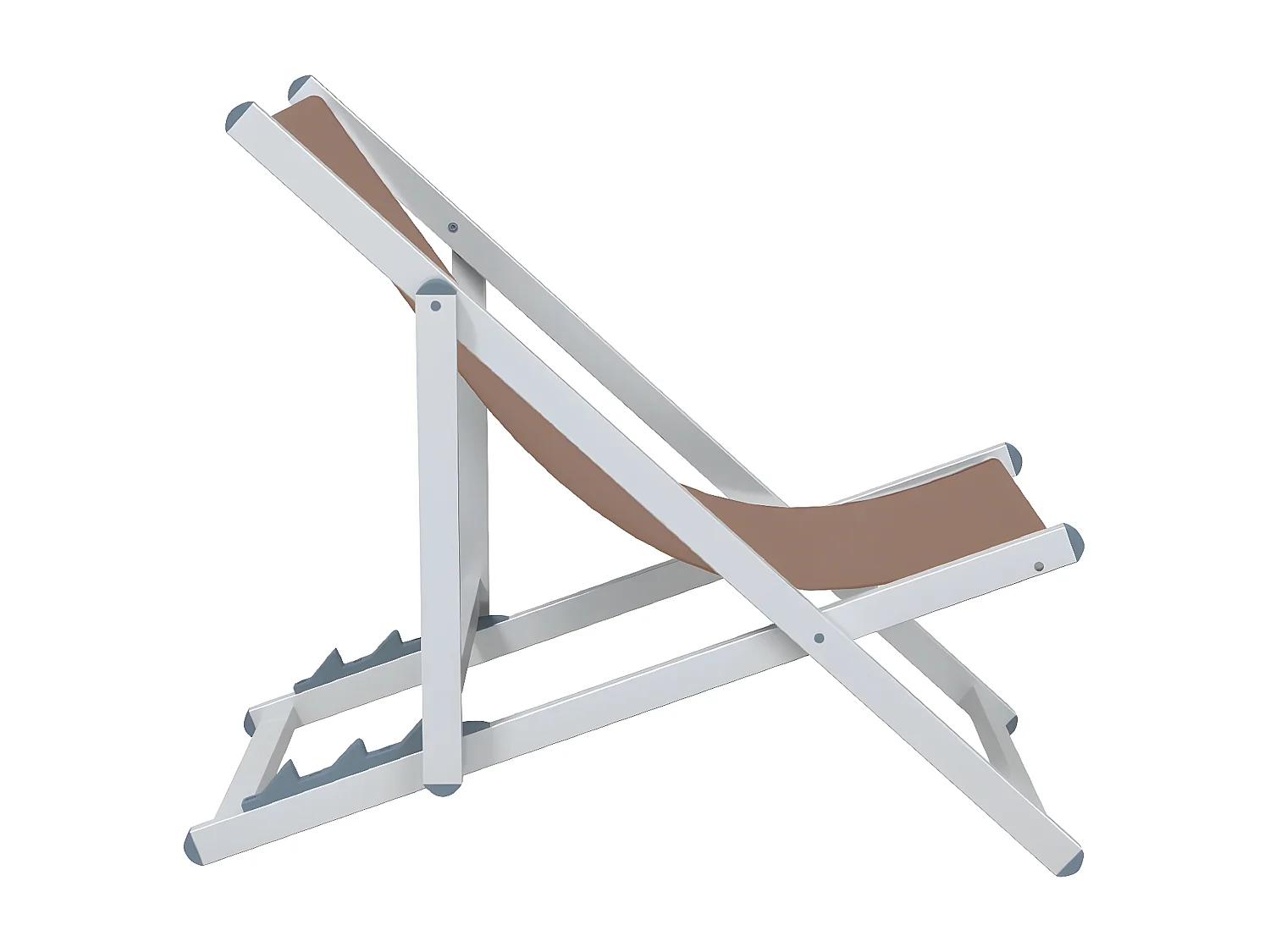 Lot de 2 Chaises de plage pliantes marron aluminium textilène FR74093