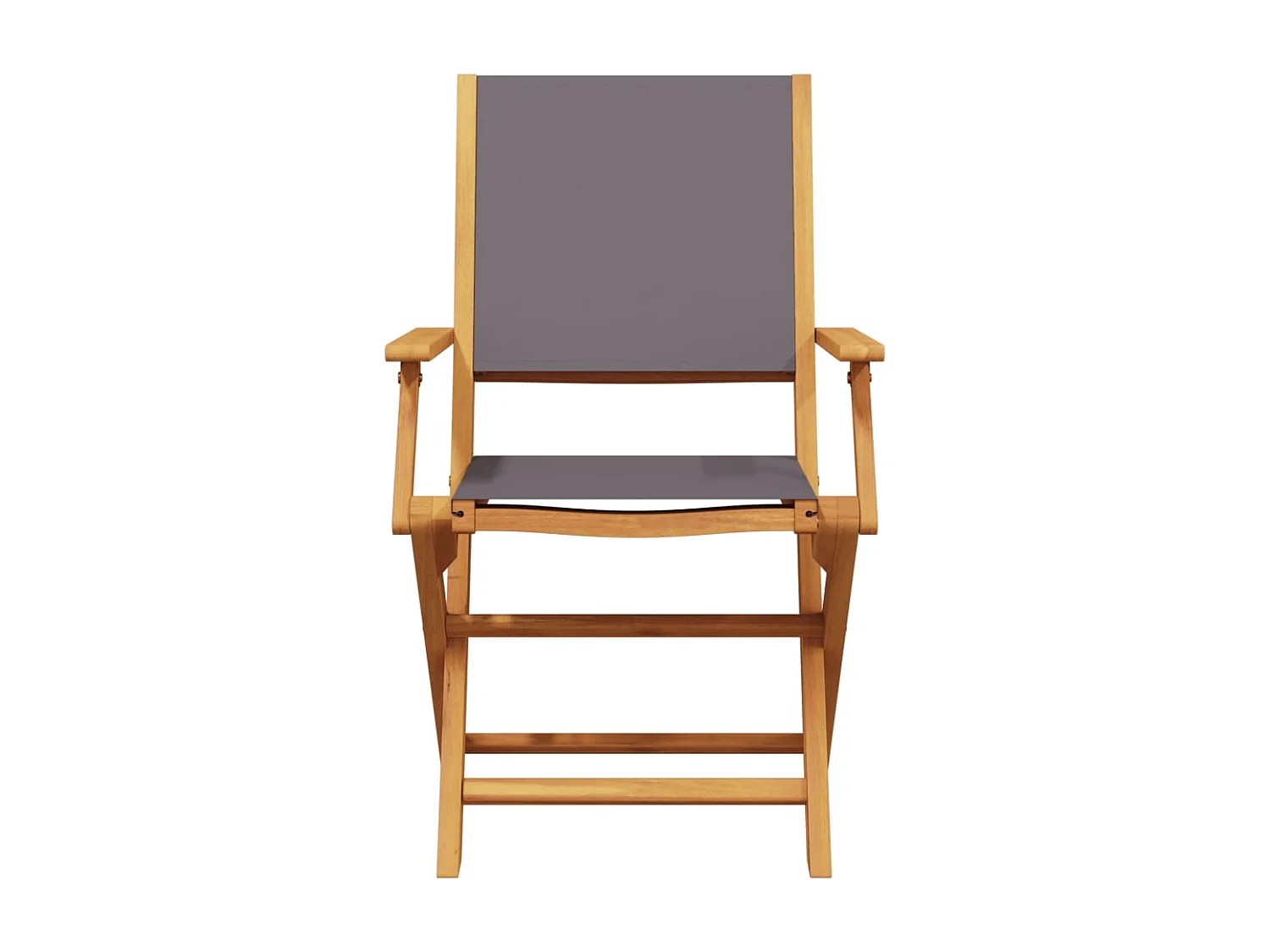 Lot de 2 Chaises de jardin anthracite bois acacia massif tissu FR38566