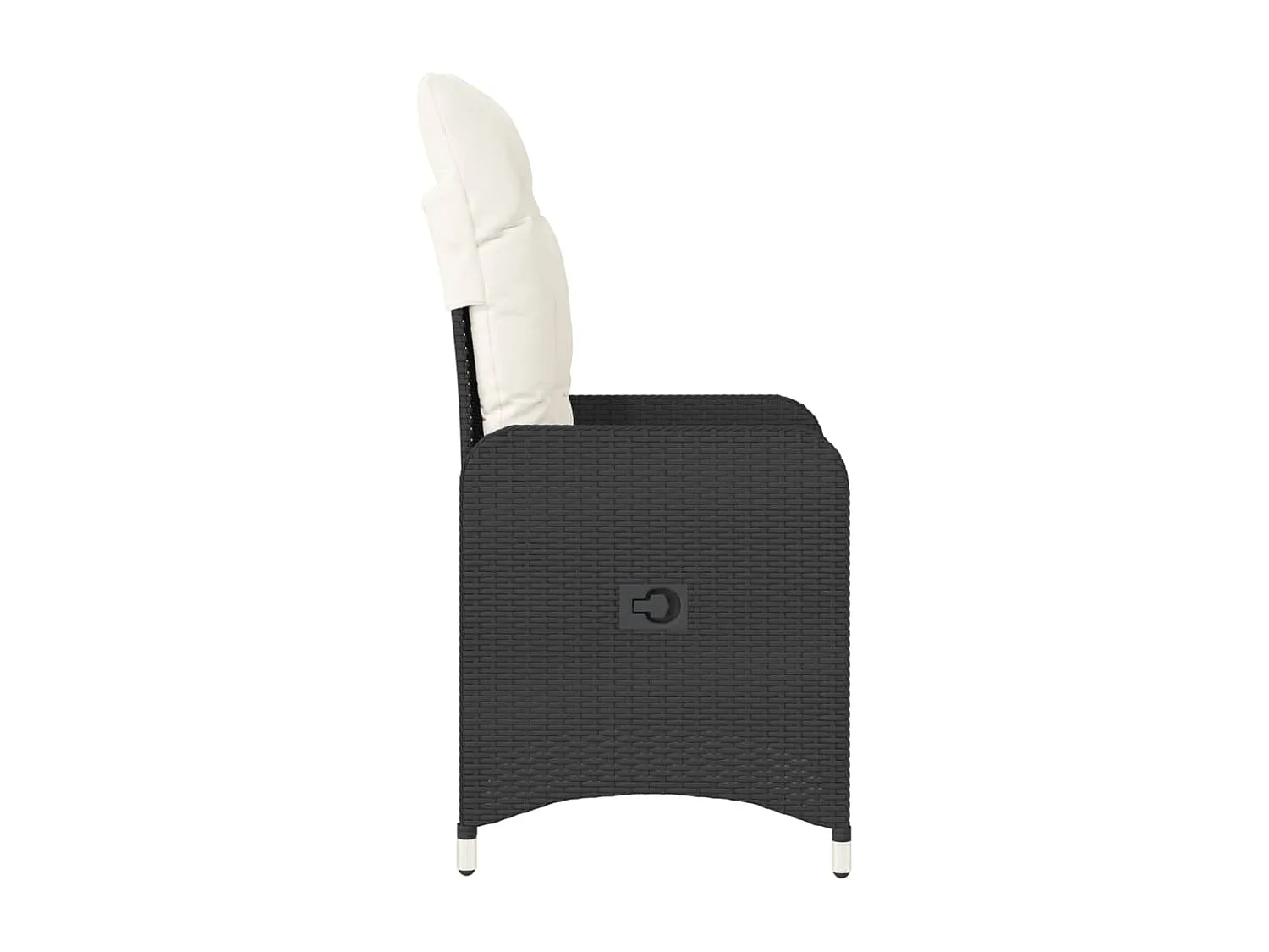 Chaise inclinable de jardin avec coussins noir résine tressée FR85202