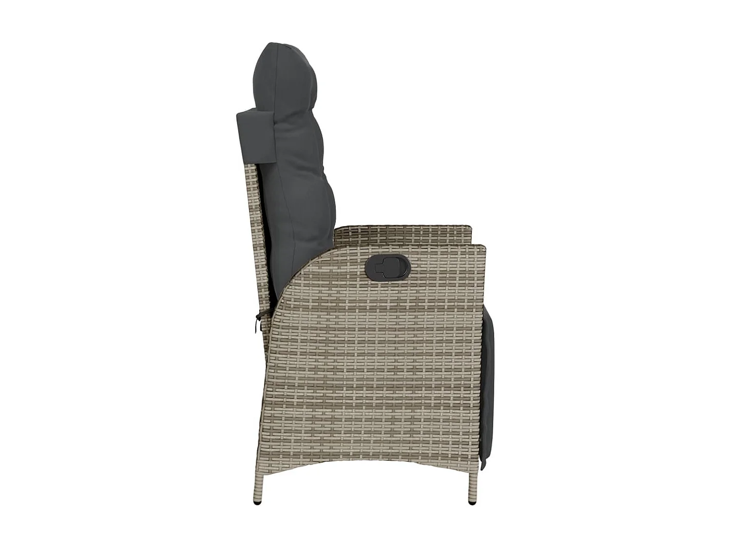 Sillón reclinable de jardín con reposapiés ratán sintético gris ES825131