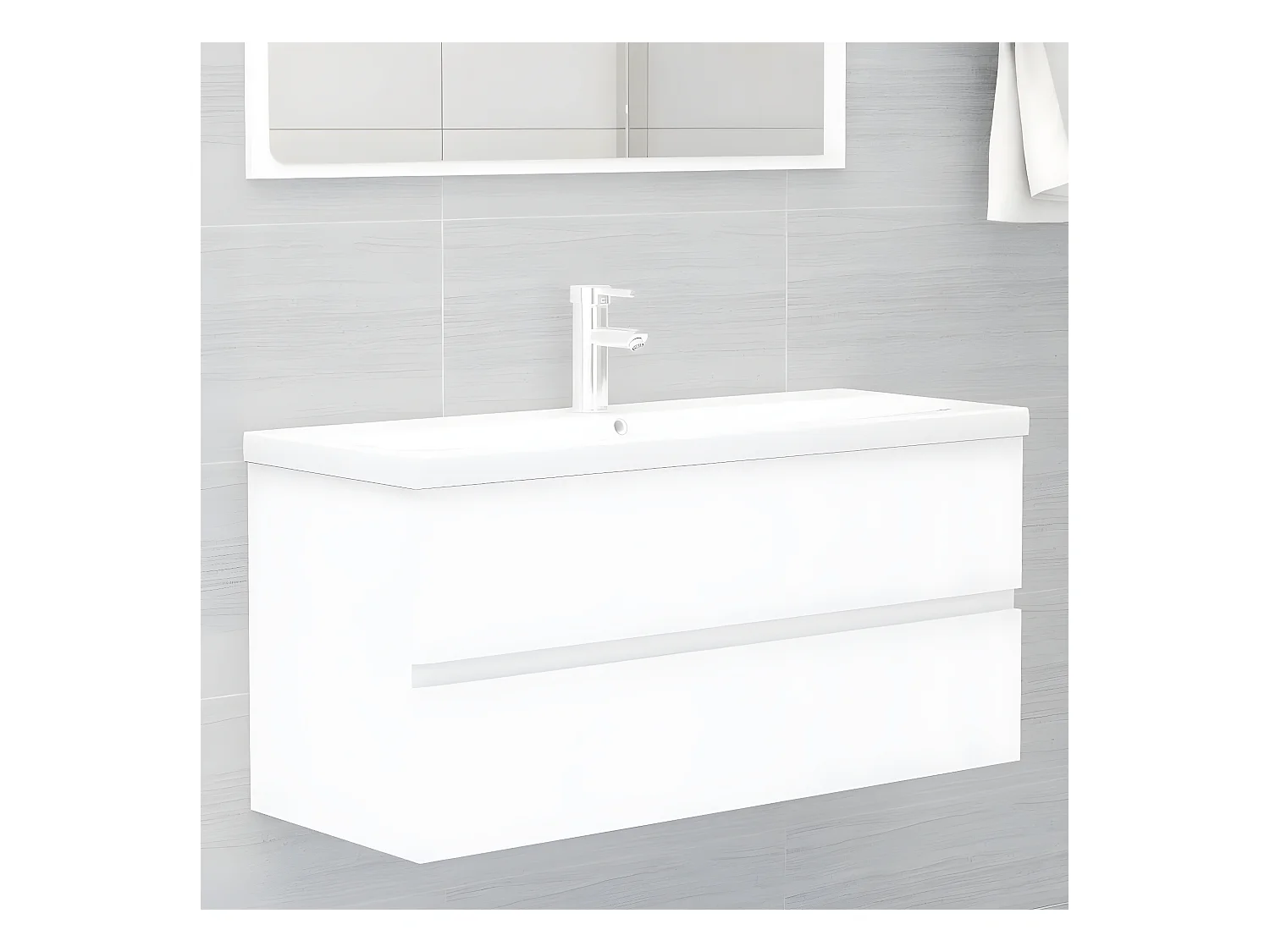 Armoire avec lavabo intégré Blanc Aggloméré FR66361