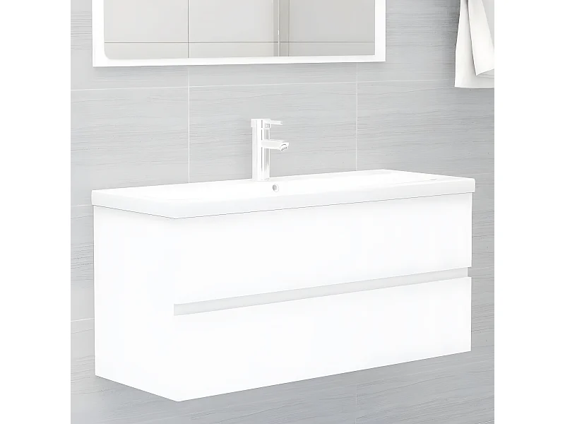 Armoire avec lavabo intégré Blanc Aggloméré FR66361